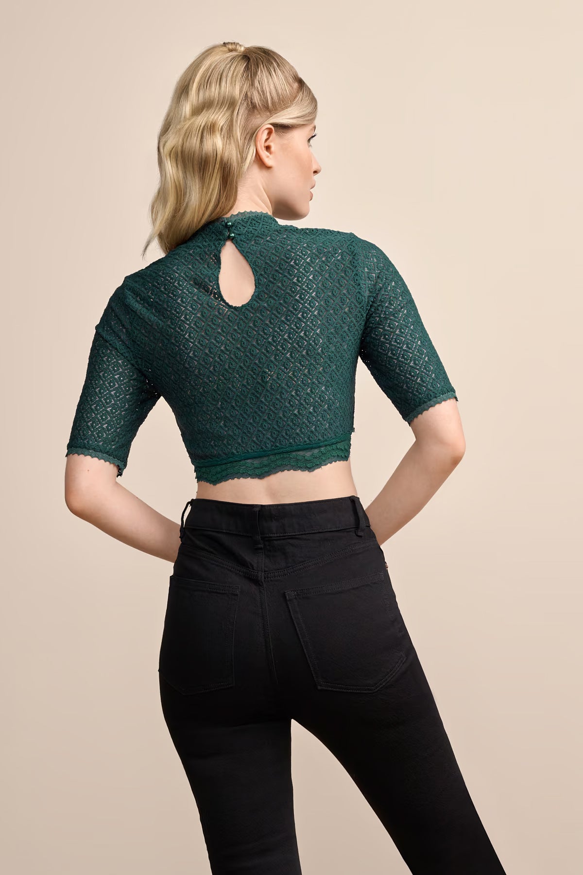 Dirndlbluse Danica Krüger Collection petrol