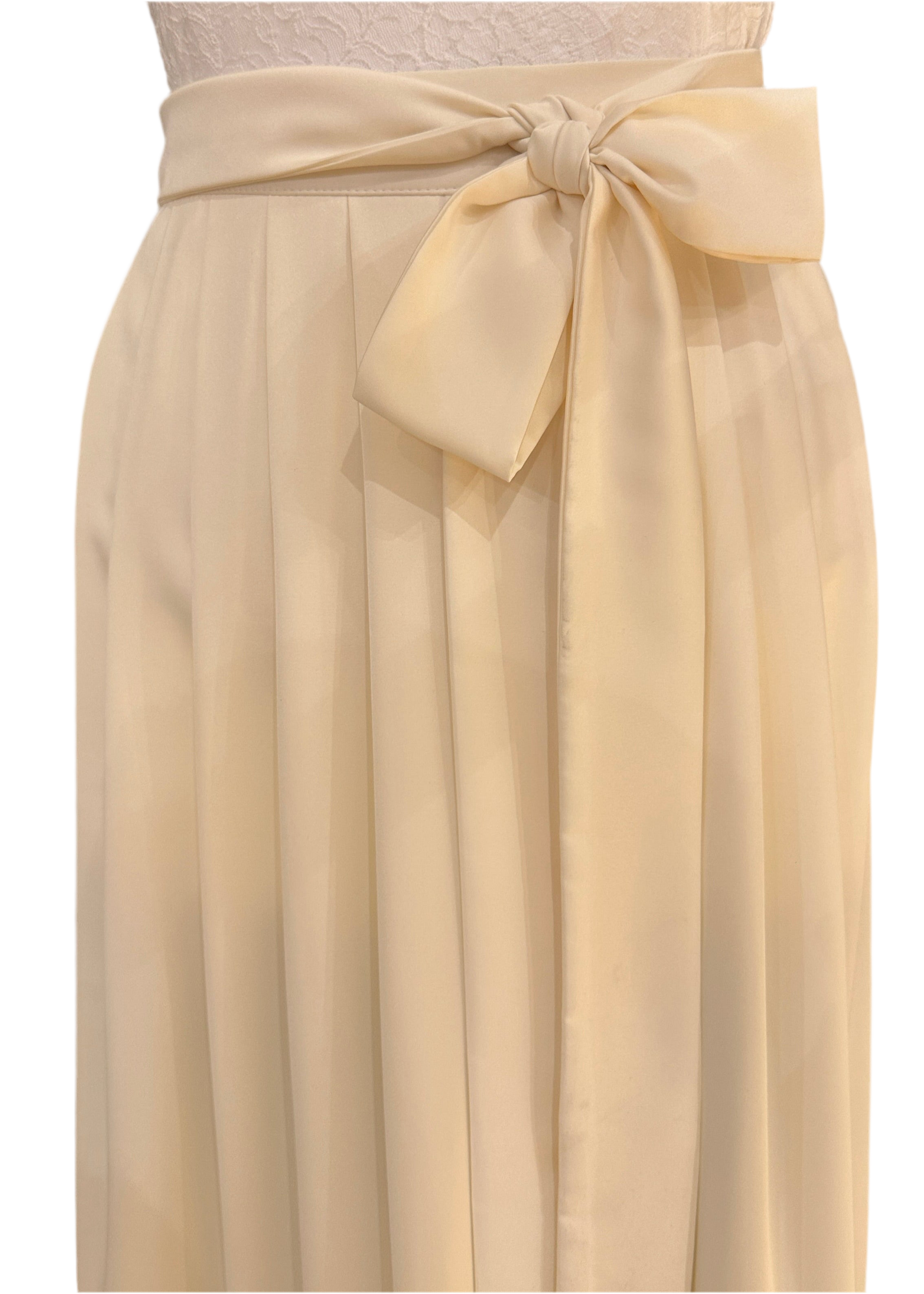 Dirndlschürze Goldstich creme/weiß 75cm