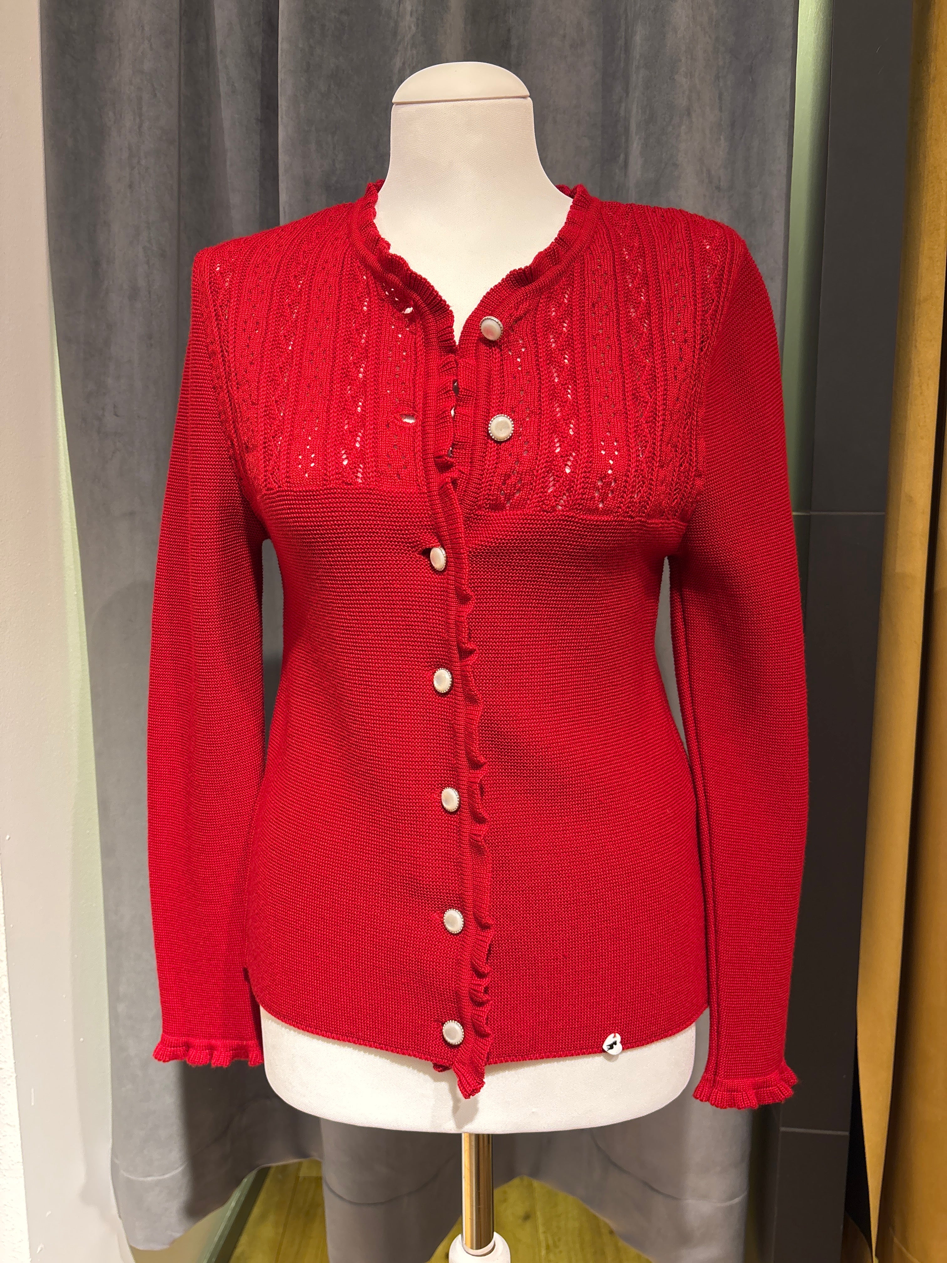 Trachten Dirndl Strickjacke Vera rot
