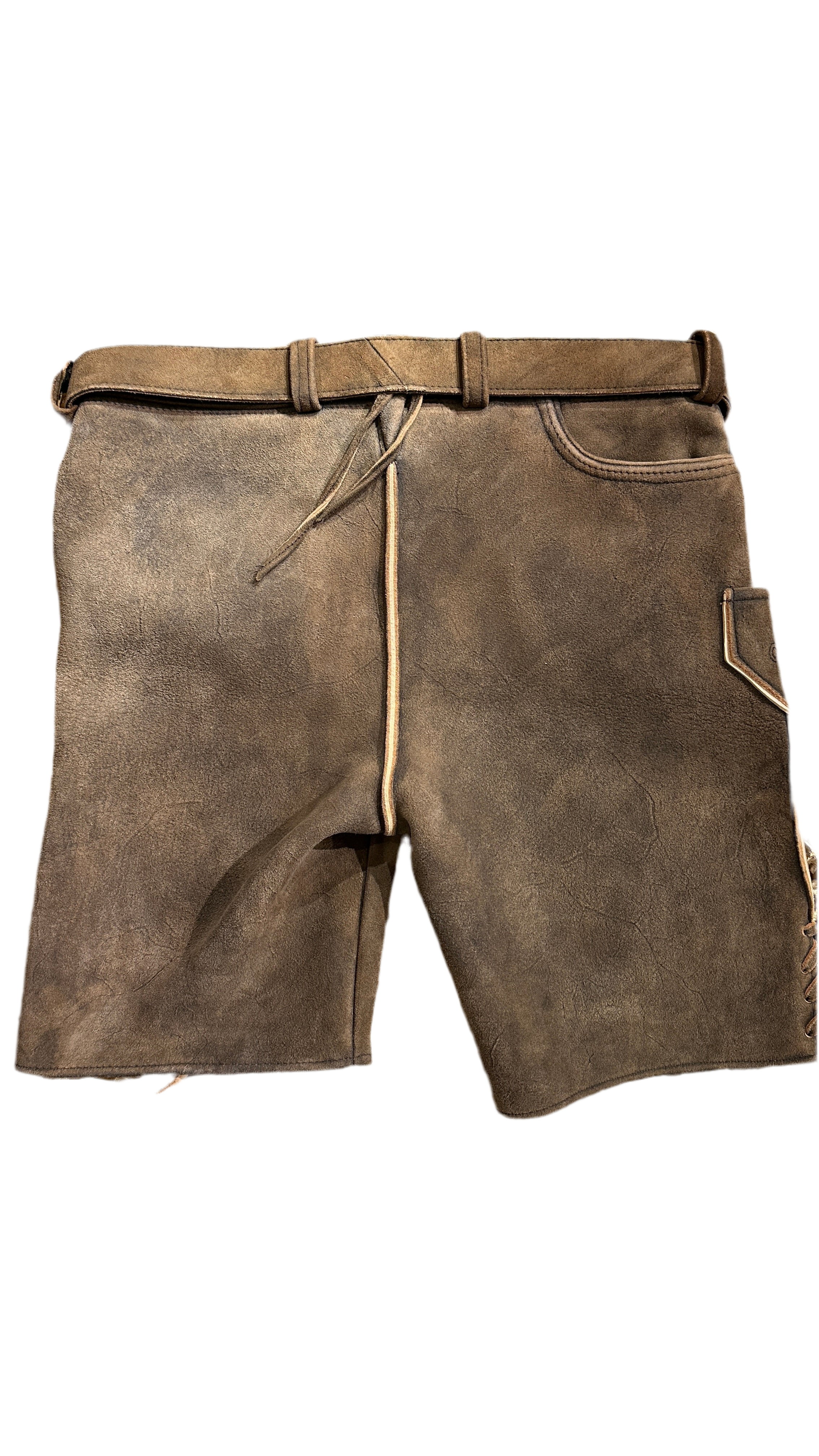 Lederhose G´Weih & Silk Konstantin braun antik Hirsch