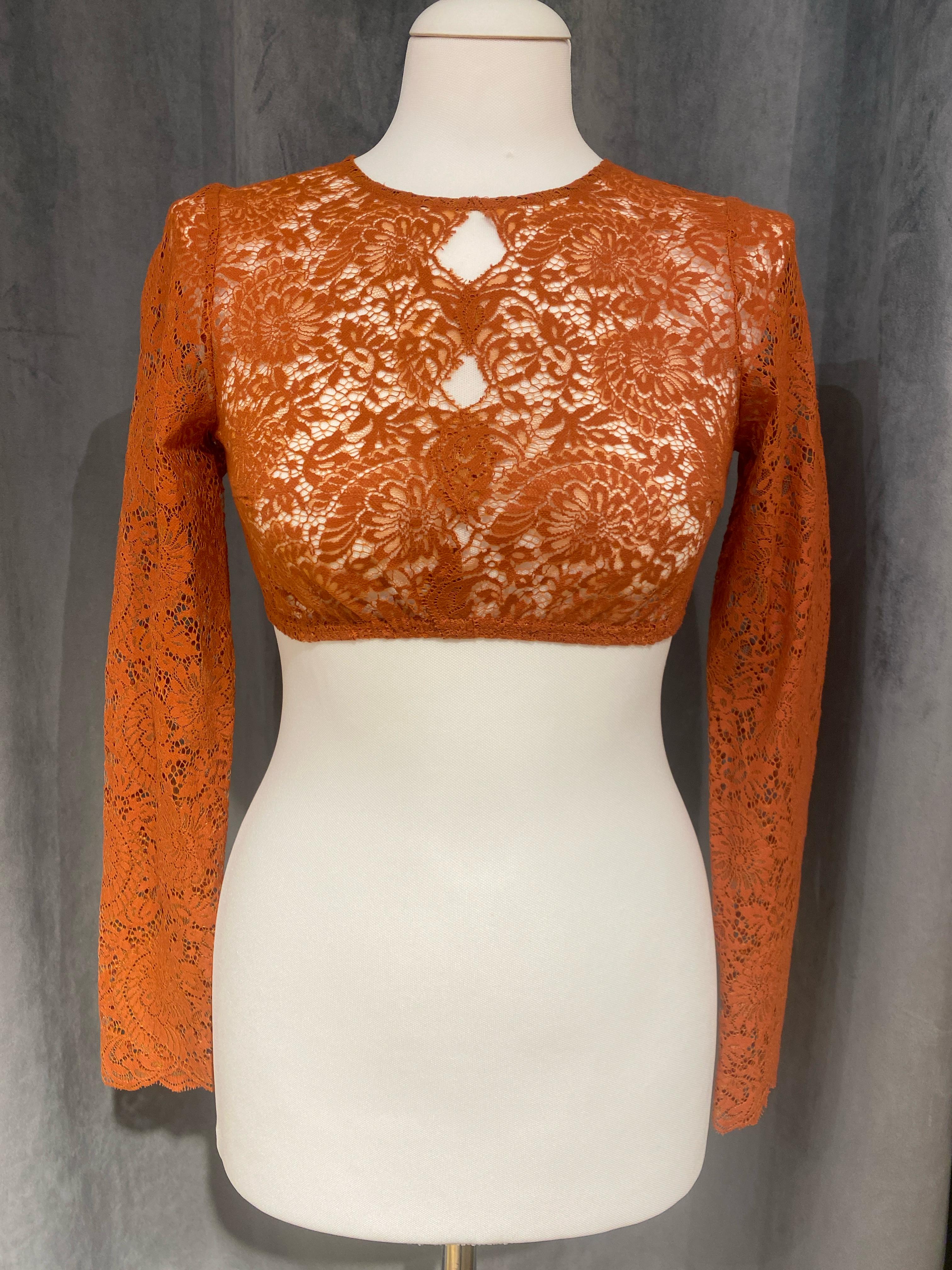 Dirndlbluse Krüger Collection Raffaela orange rost