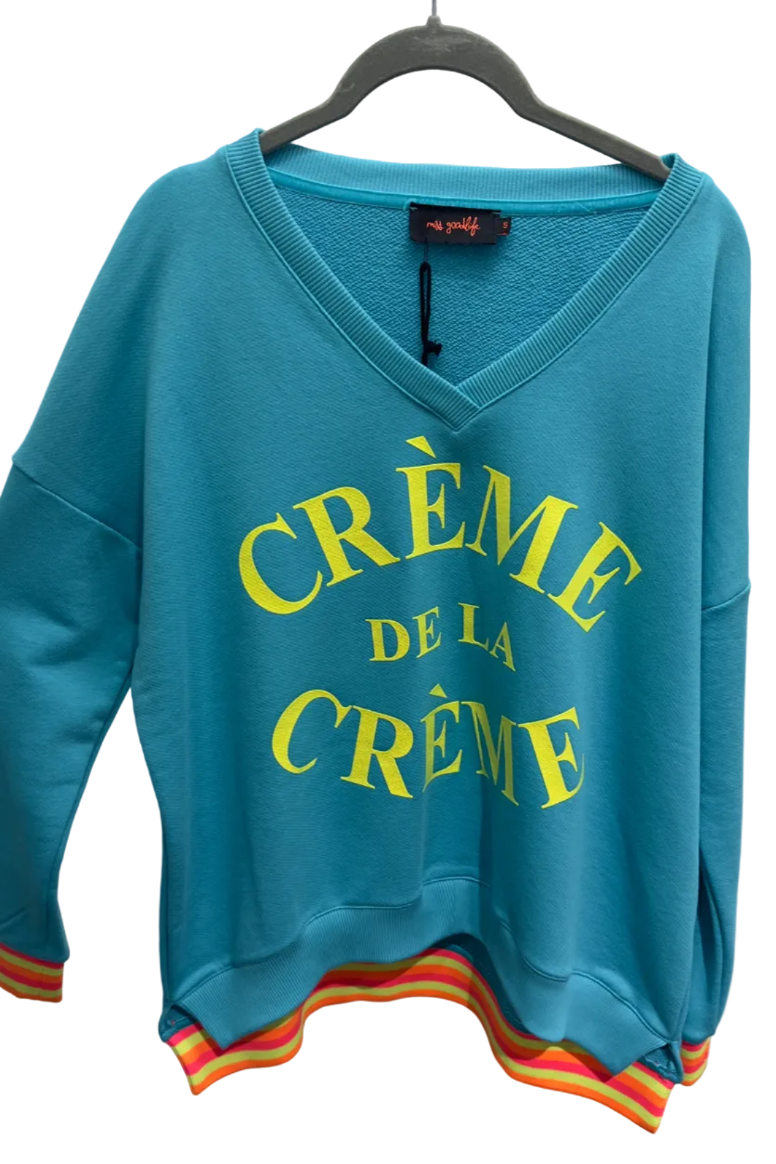 Pullover Miss Goodlife türkis/gelb