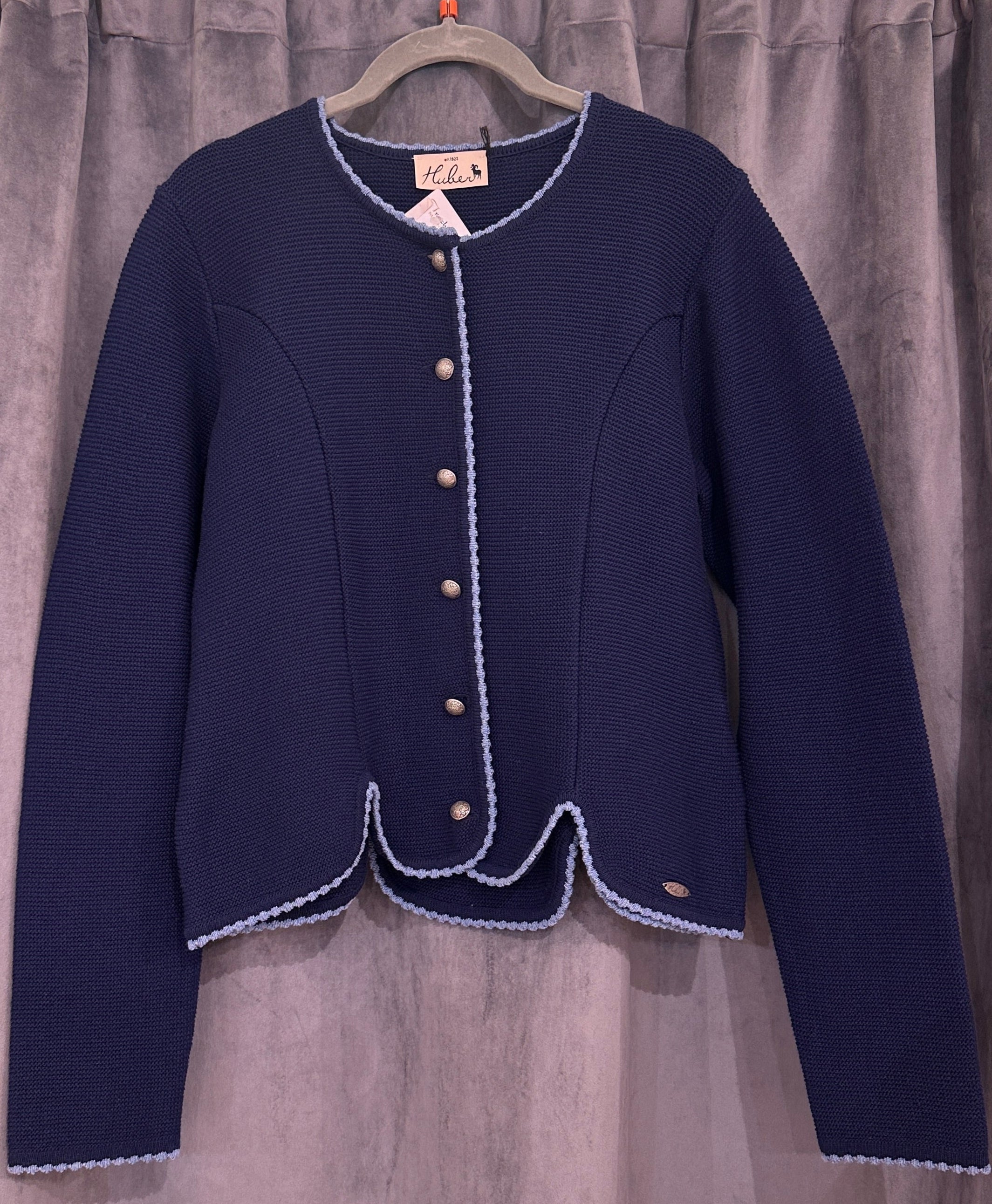 Trachten Dirndl Strickjacke Huber Mode Voni marine jeans