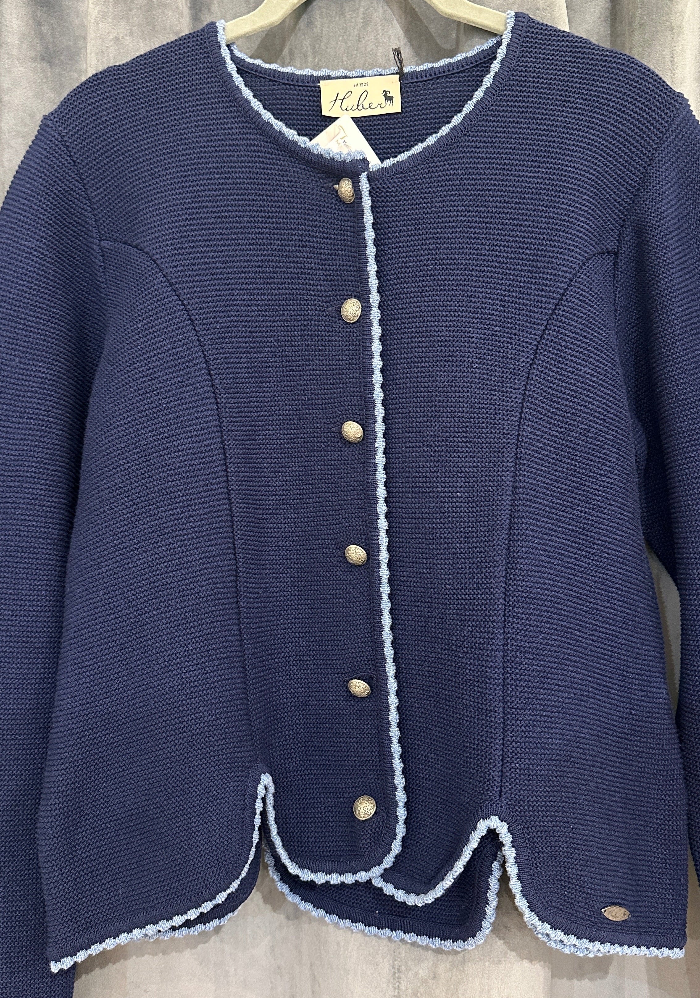 Trachten Dirndl Strickjacke Huber Mode Voni marine jeans