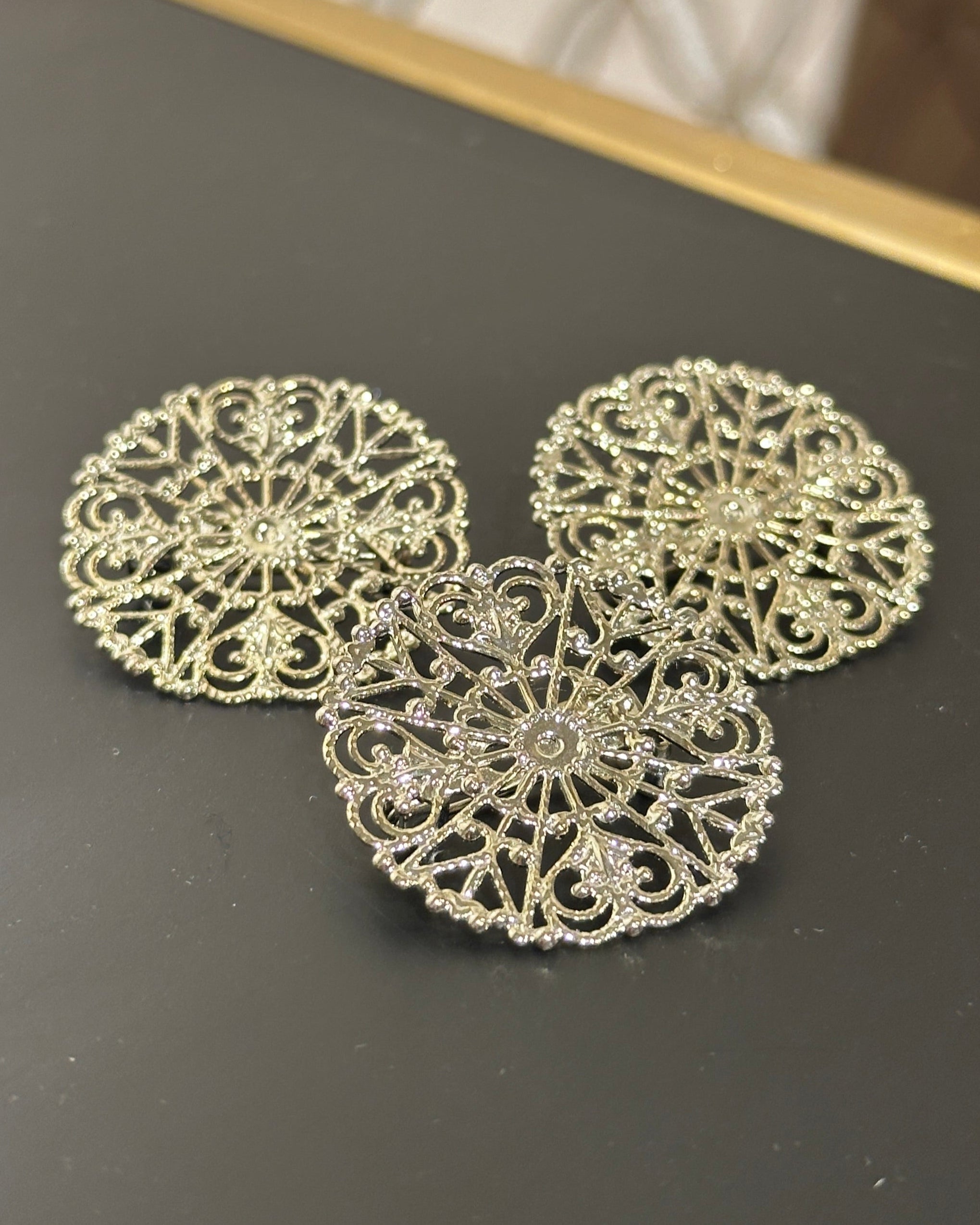 Trachten Brosche Silber rund