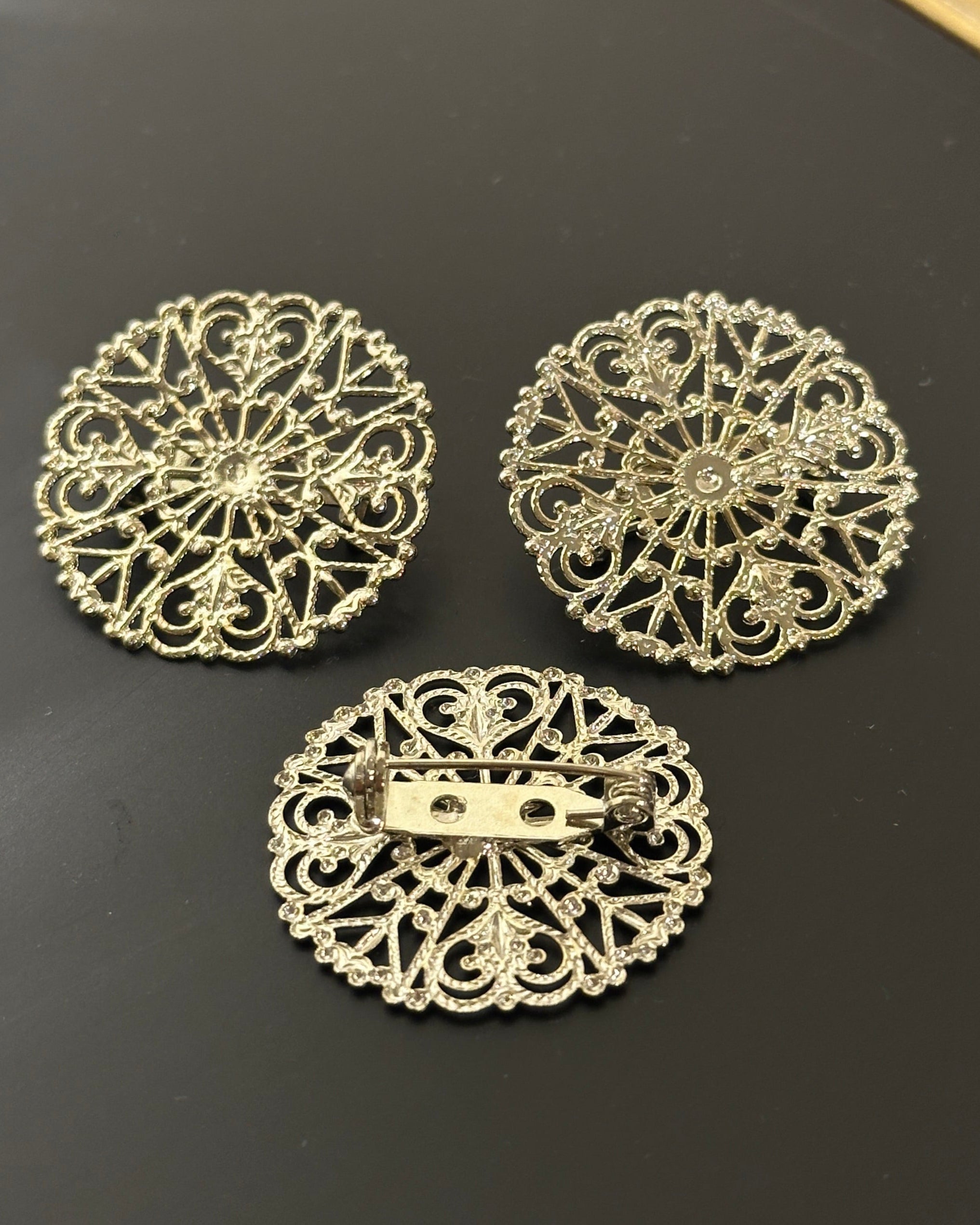 Trachten Brosche Silber rund