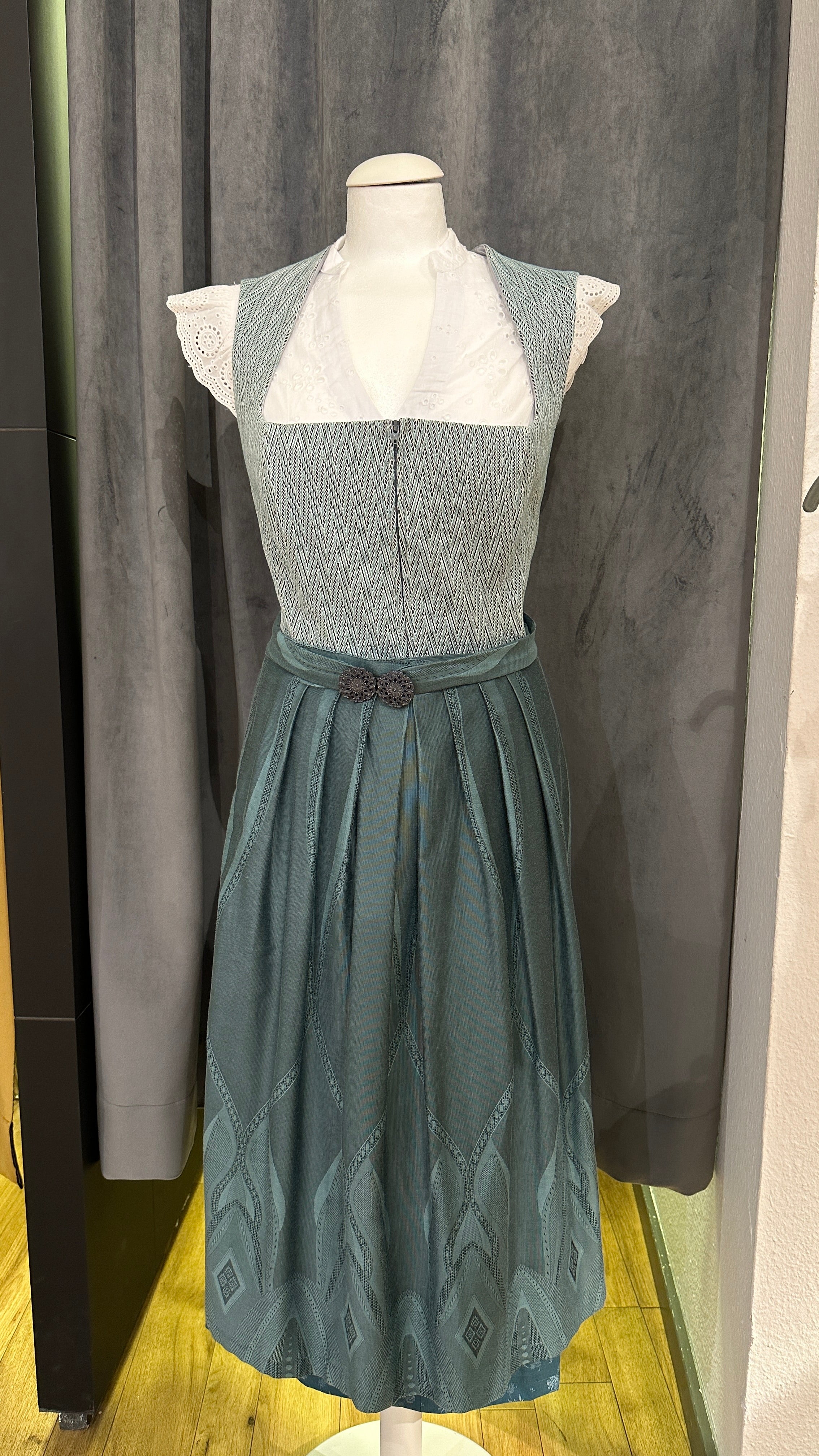 Dirndl Goldstich Stretch petrol/türkis 75cm