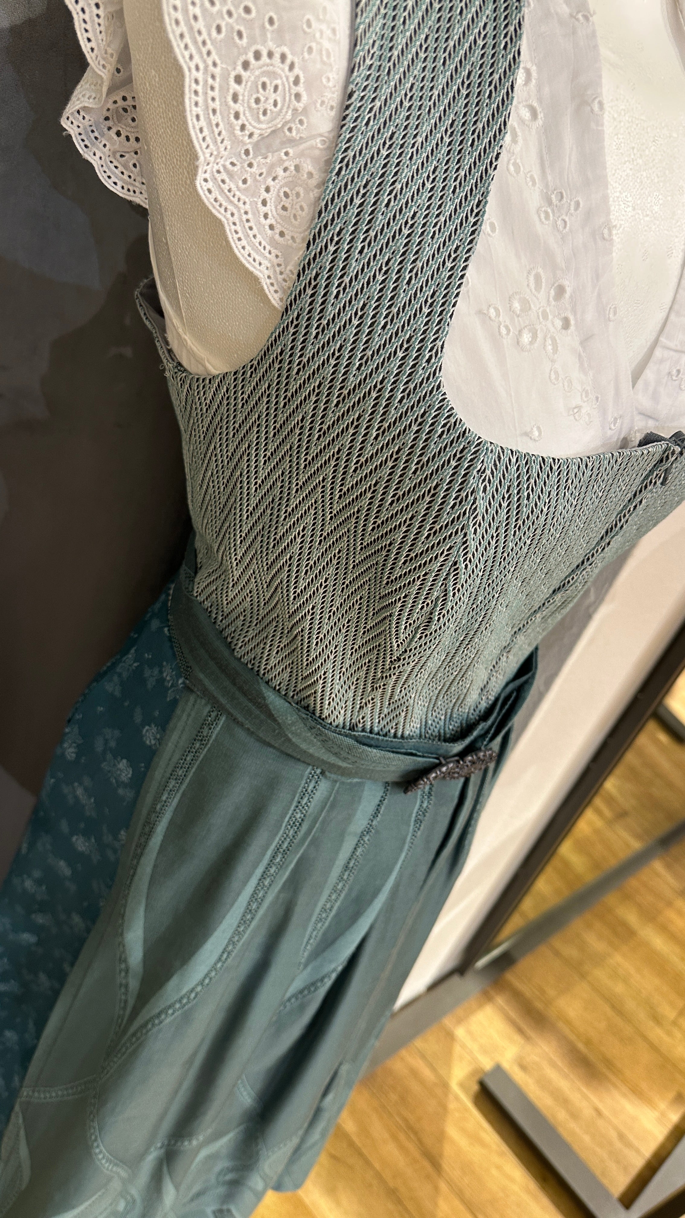Dirndl Goldstich Stretch petrol/türkis 75cm