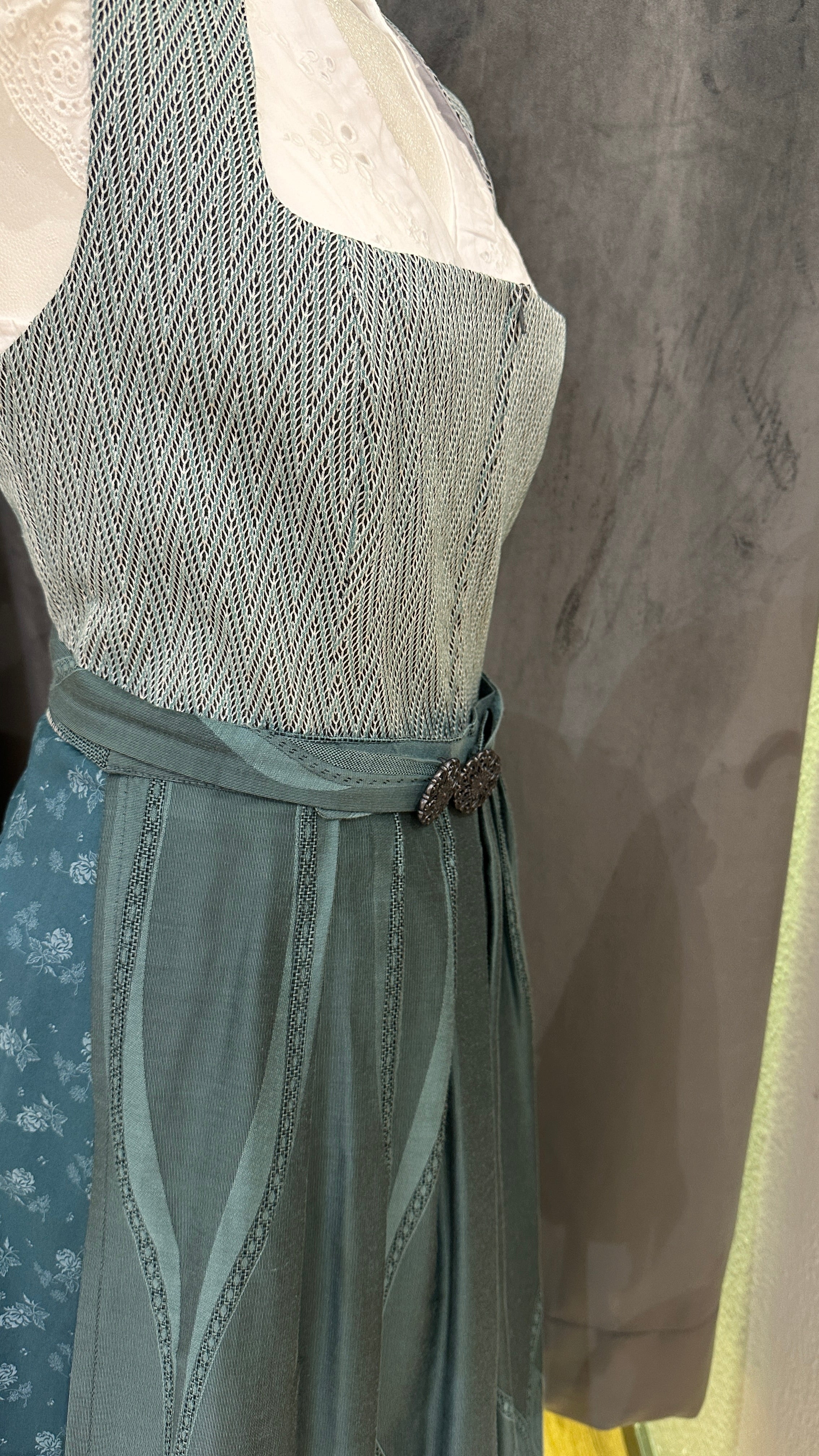 Dirndl Goldstich Stretch petrol/türkis 75cm