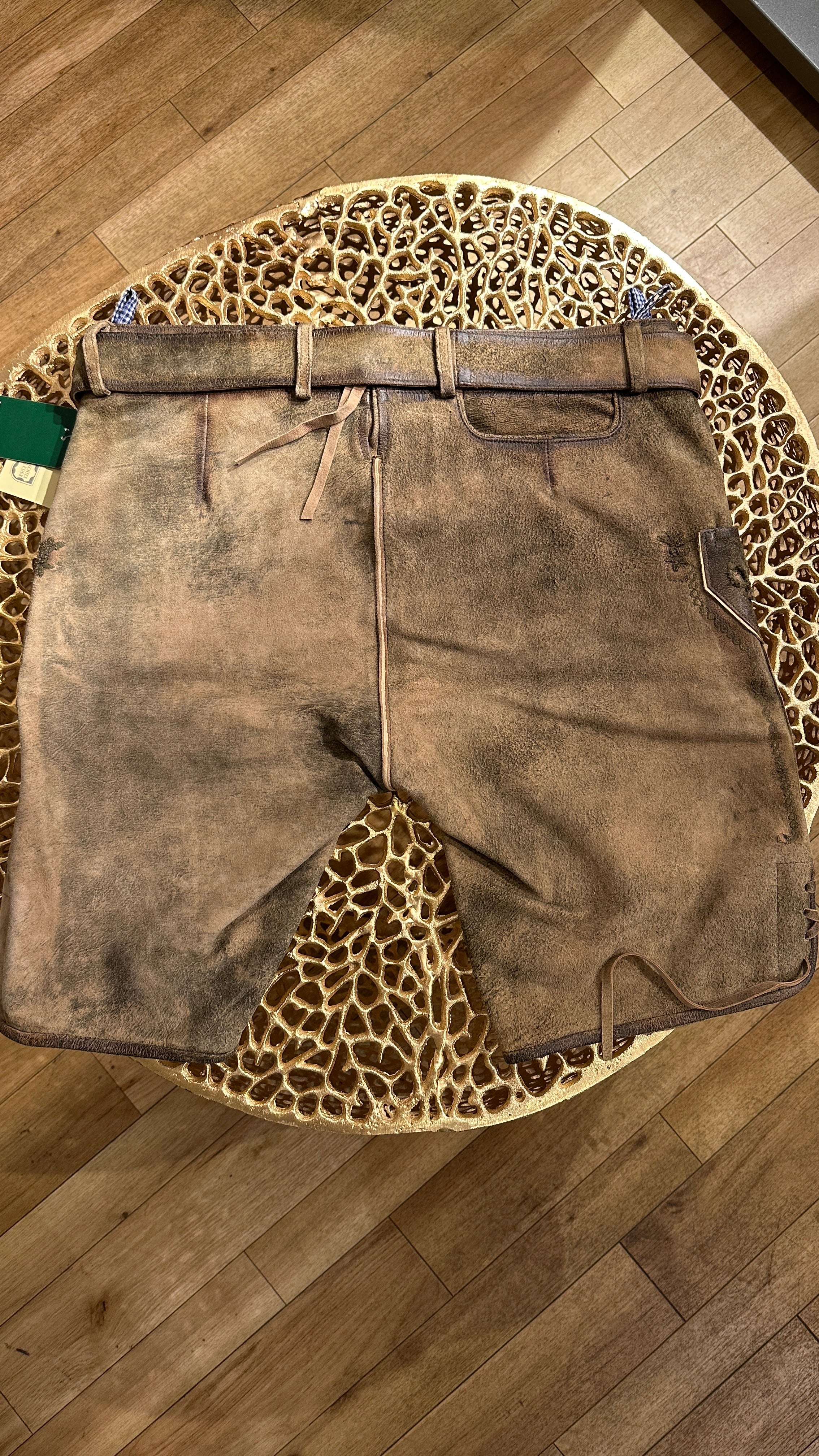 Lederhose Country Line braun mit Gürtel