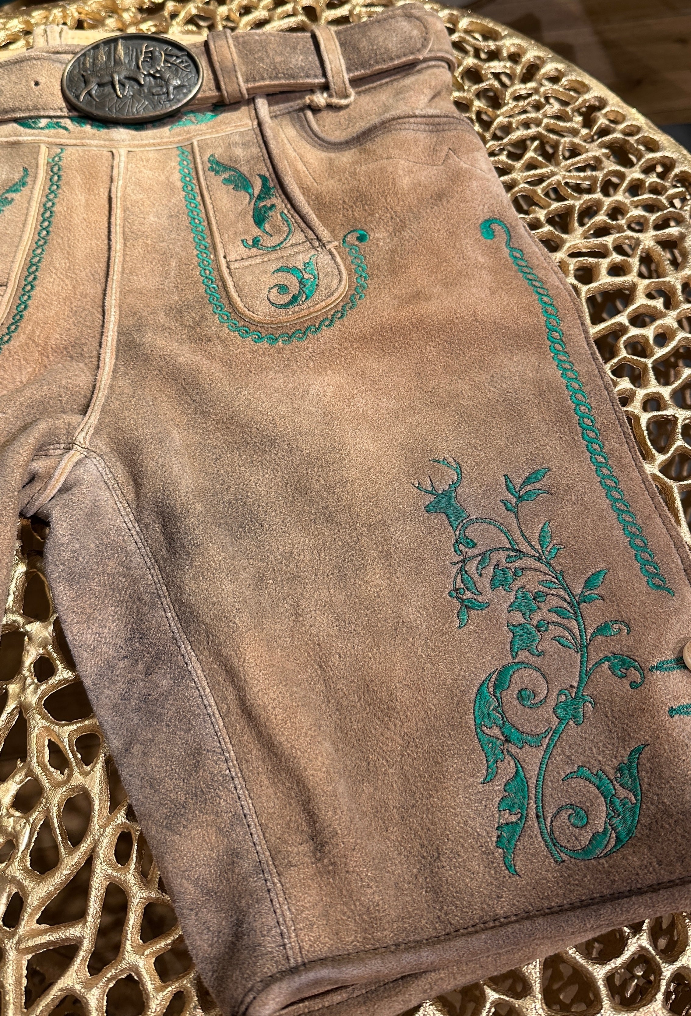 Lederhose Romer Goat Antik Suede mit Gürtel