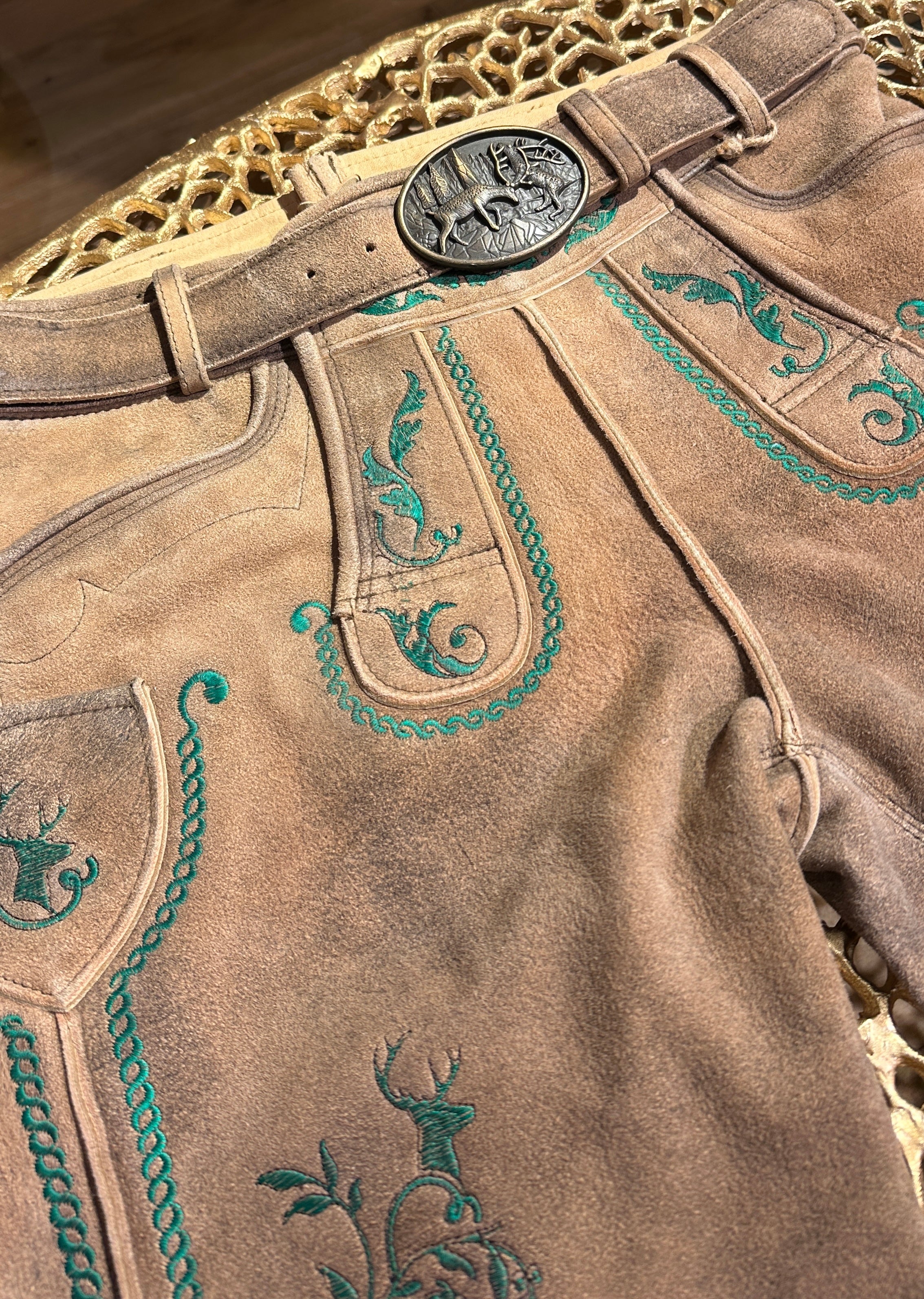 Lederhose Romer Goat Antik Suede mit Gürtel