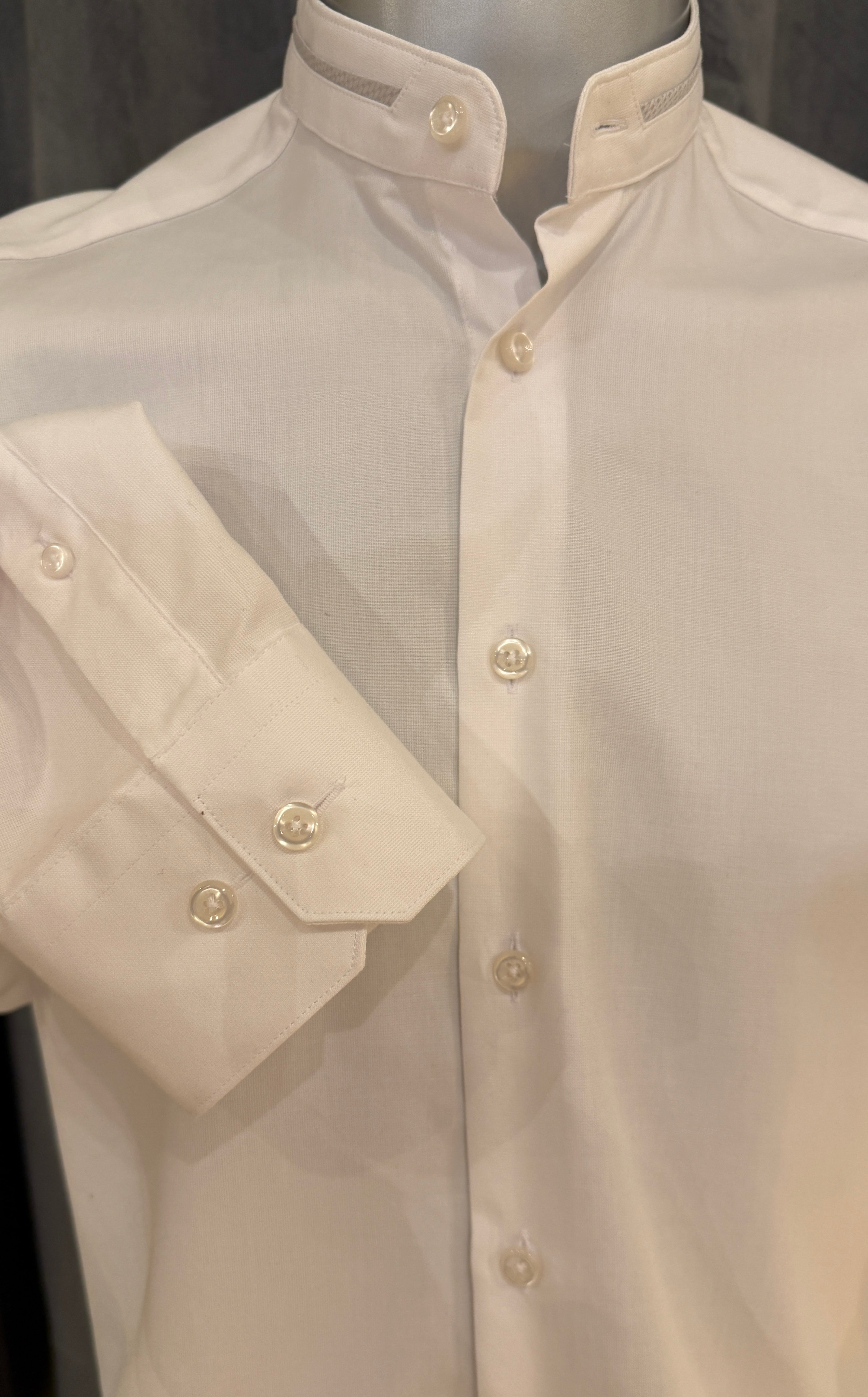 Trachtenhemd Johann Langarm Slimfit weiß