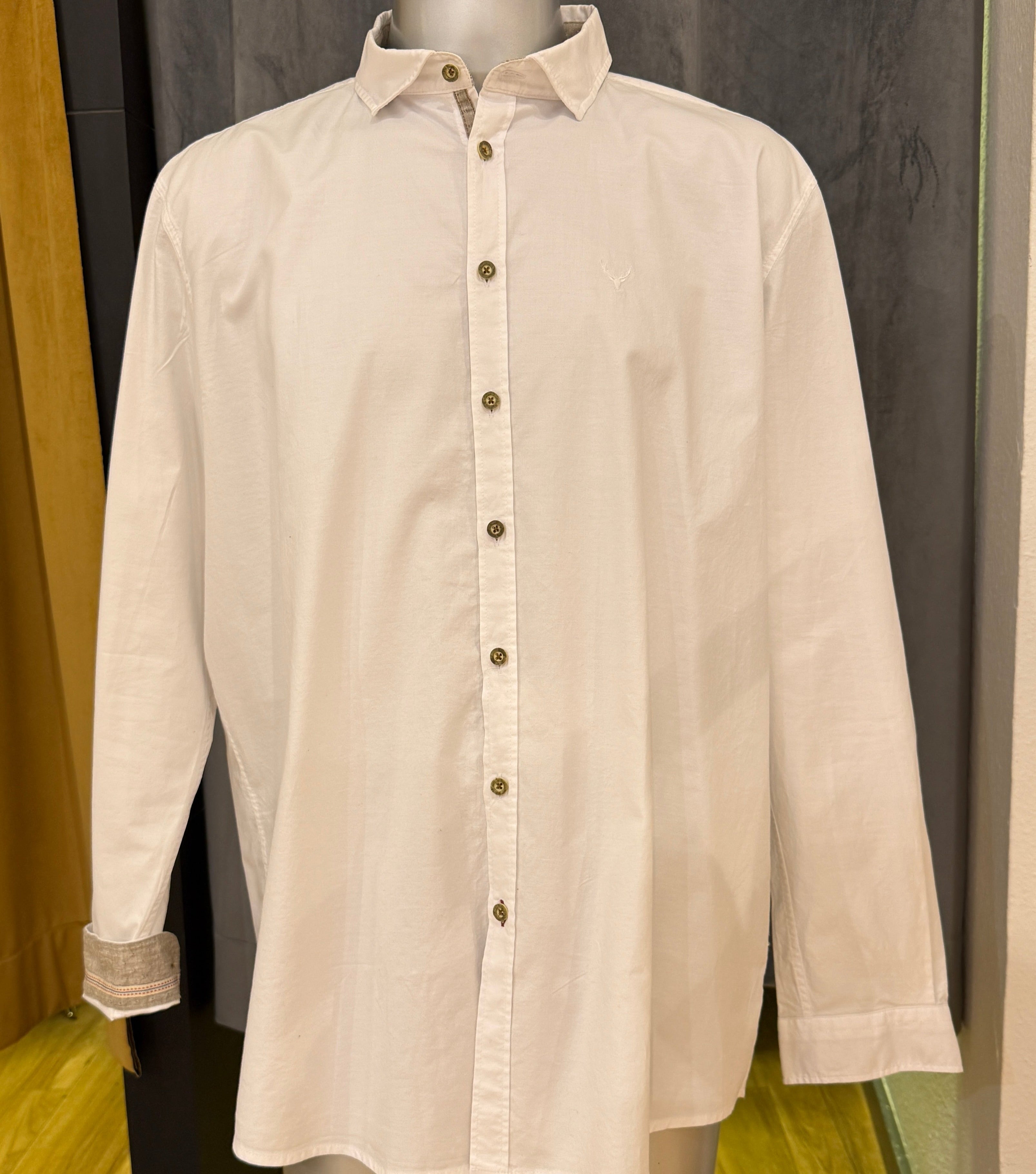 Trachtenhemd Pure Modern Fit weiß mit Kragen