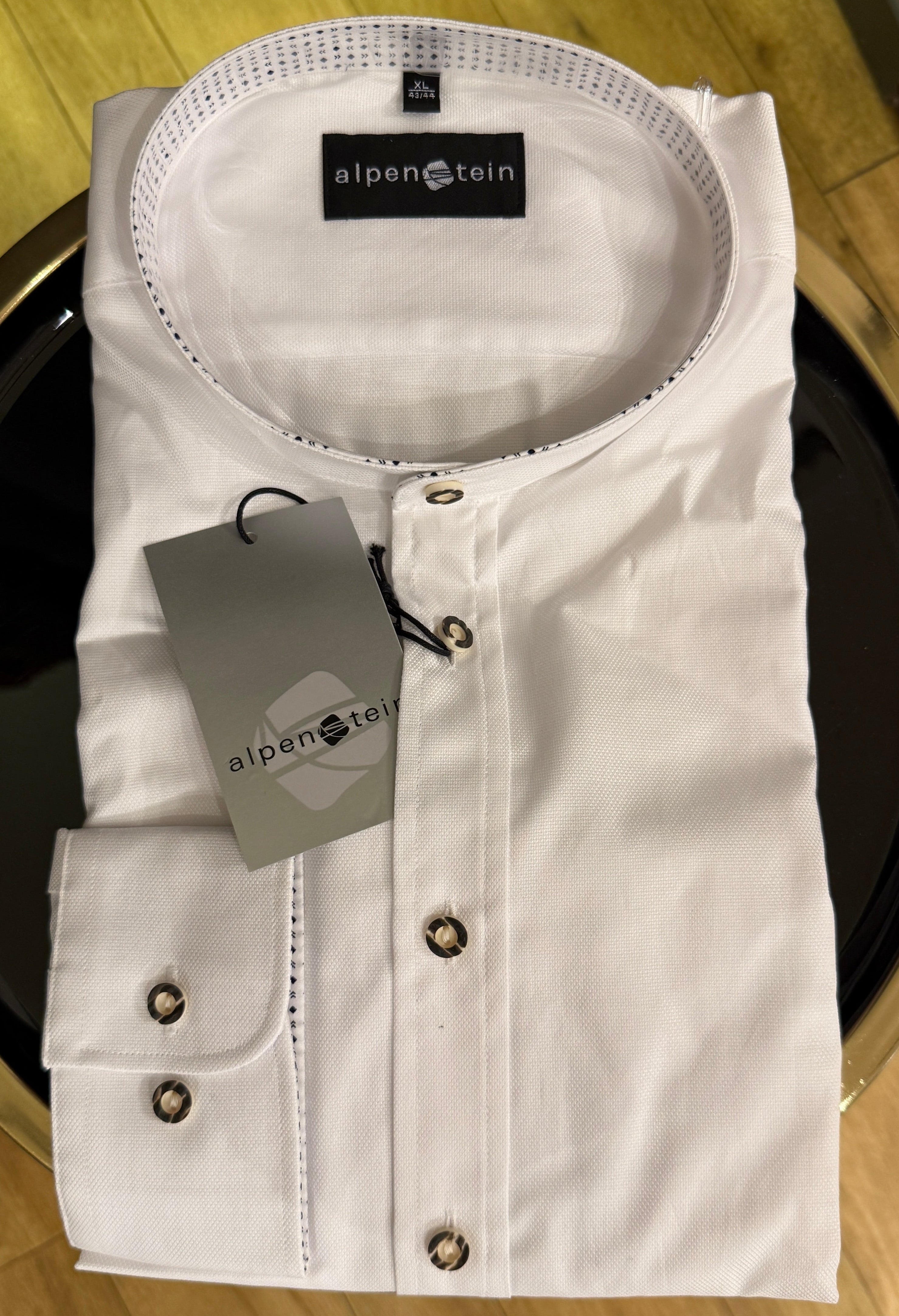 Trachtenhemd Alpenstein weiß Slim Fit