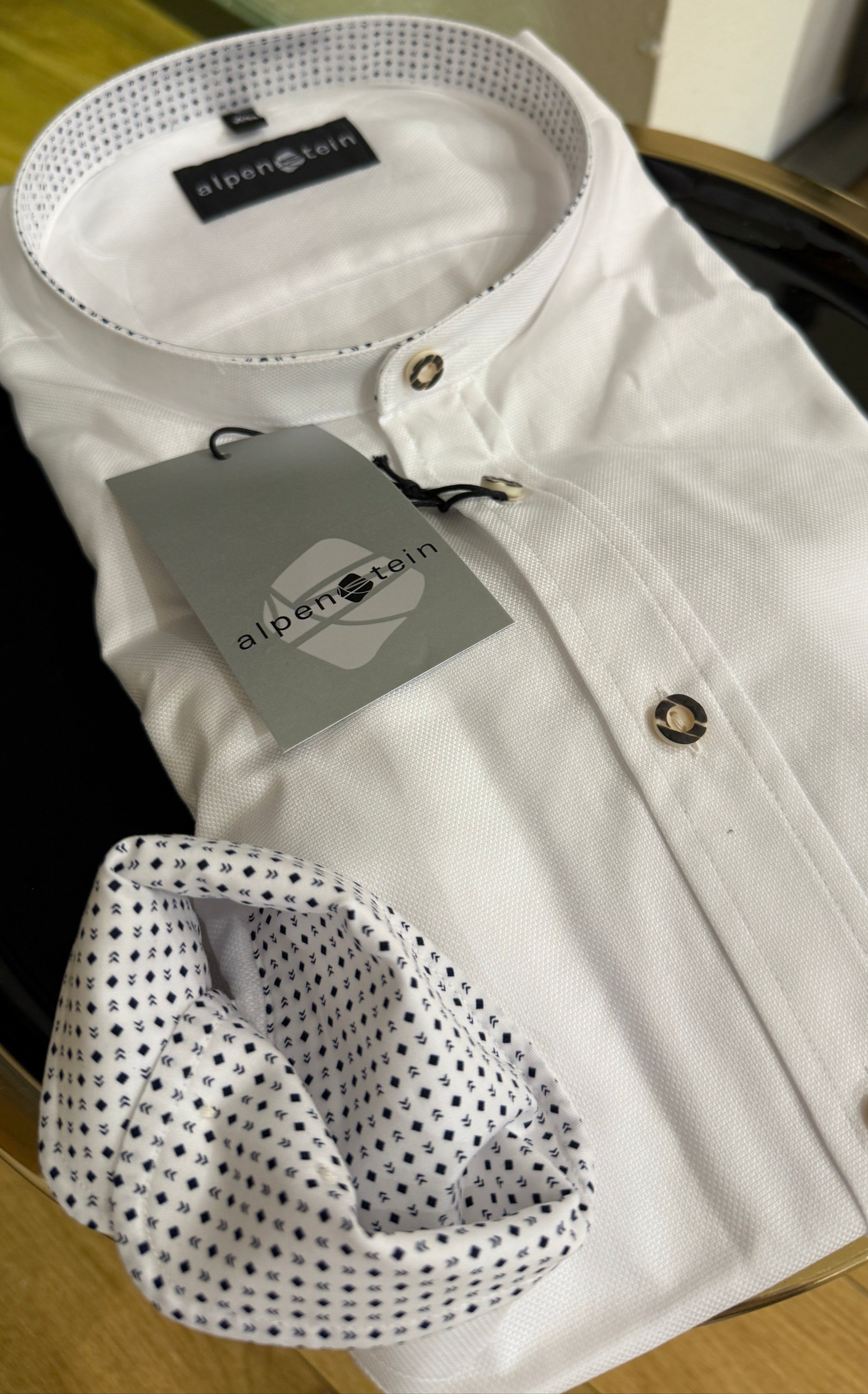 Trachtenhemd Alpenstein weiß Slim Fit