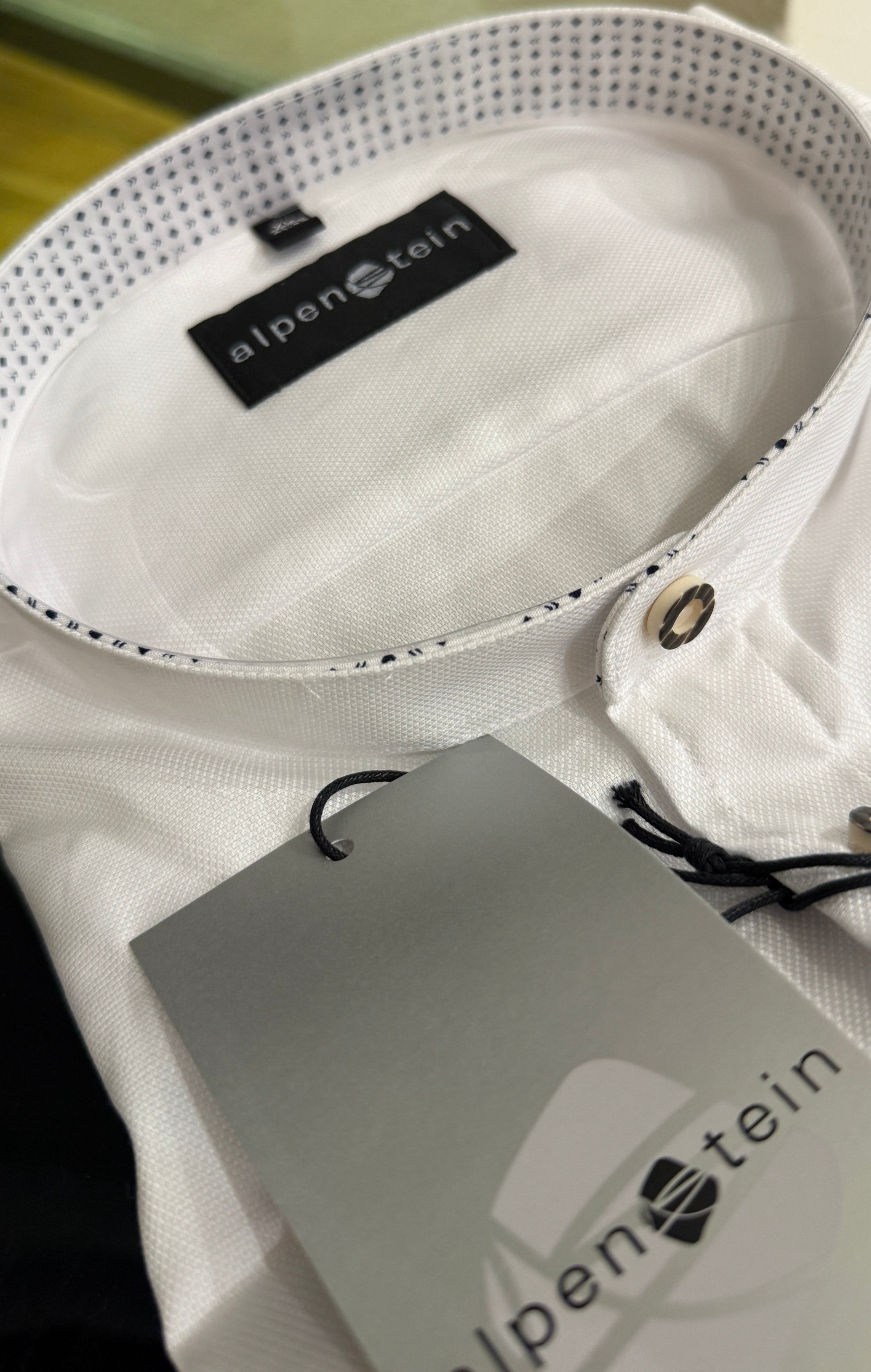 Trachtenhemd Alpenstein weiß Slim Fit