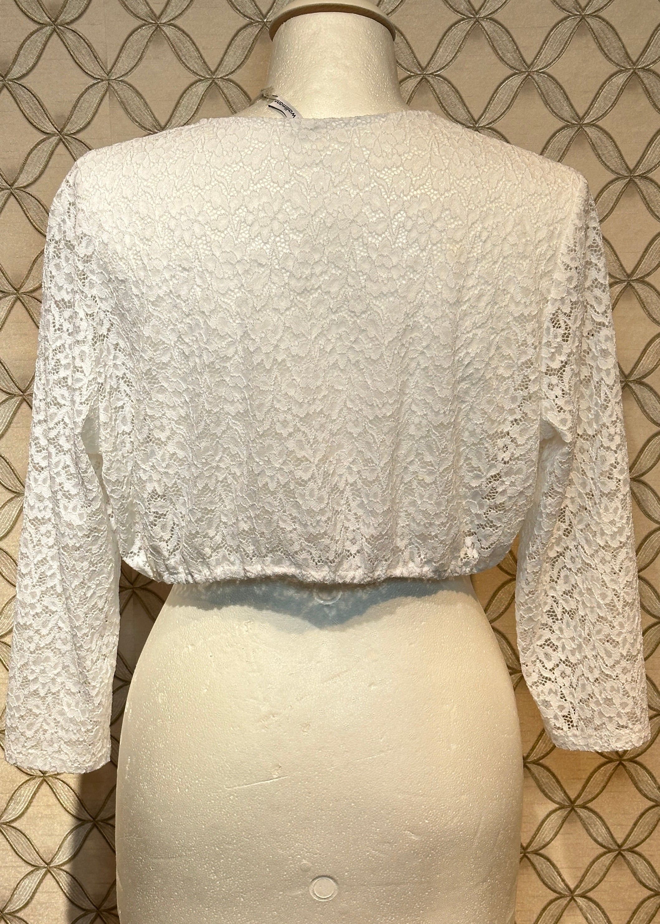 Dirndlbluse Wallmann Spitze 3/4 Arm weiß
