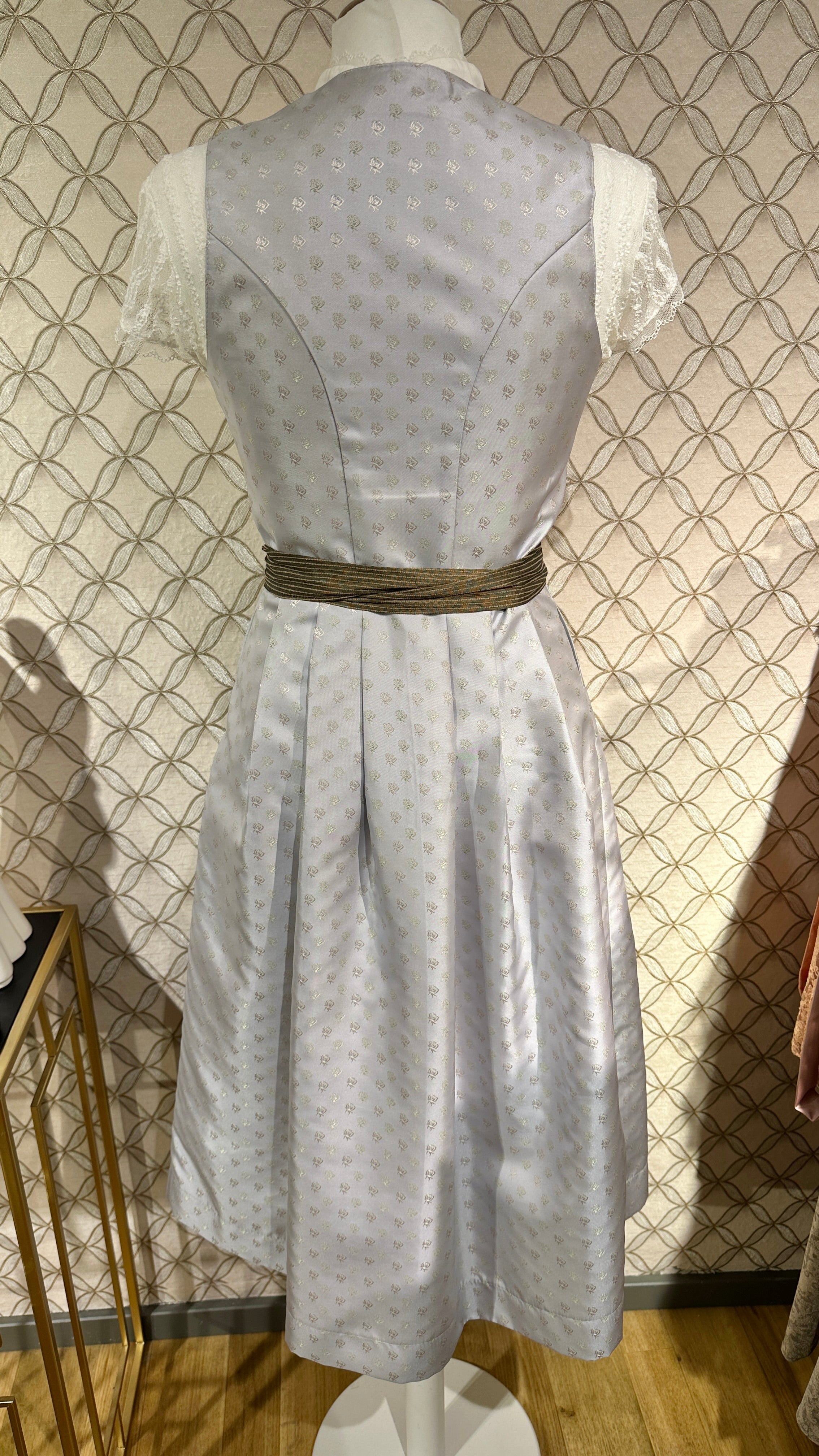 Dirndl Goldstich eisblau mit Schnalle 75cm