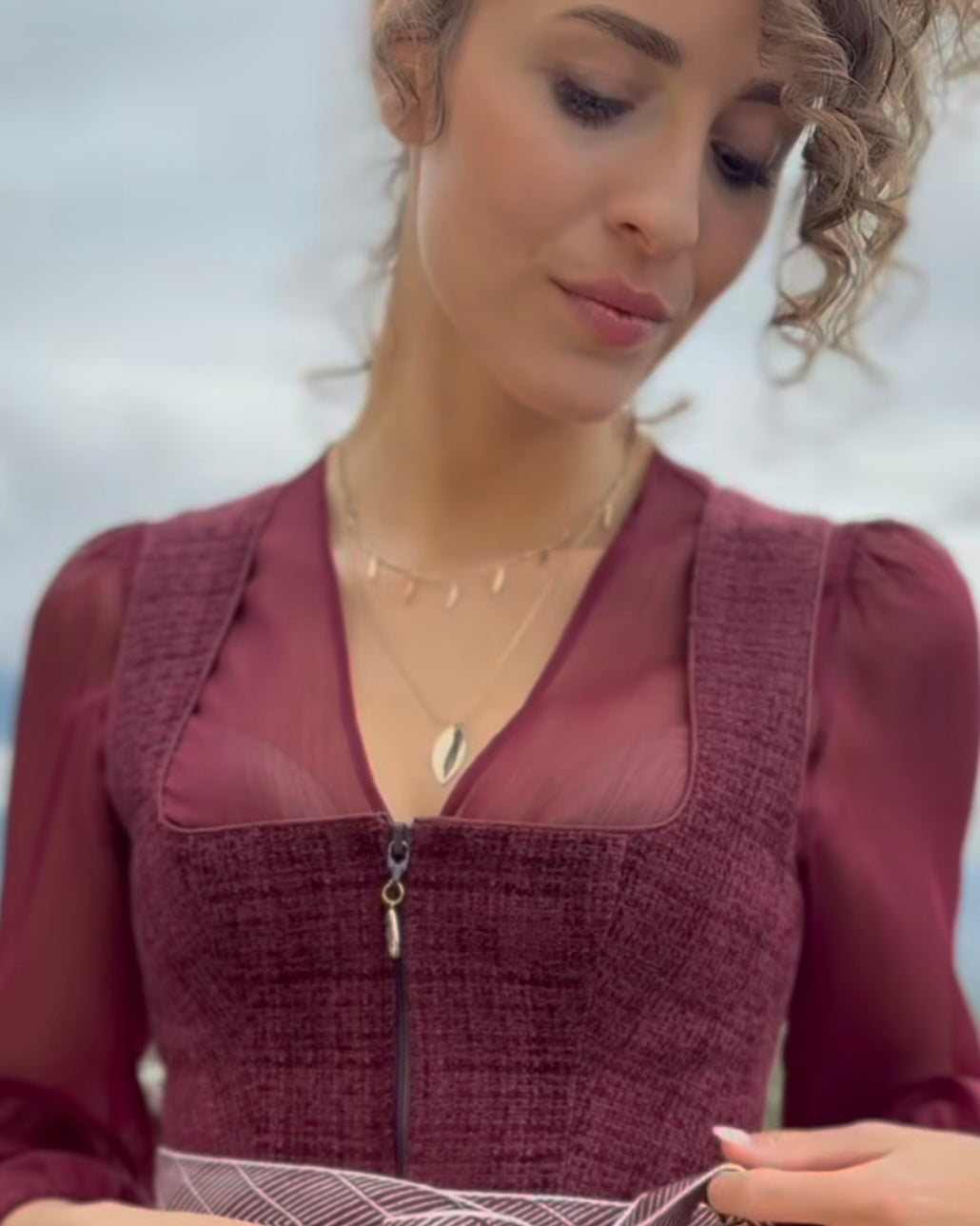 Dirndlbluse Marjo Salching bordeaux