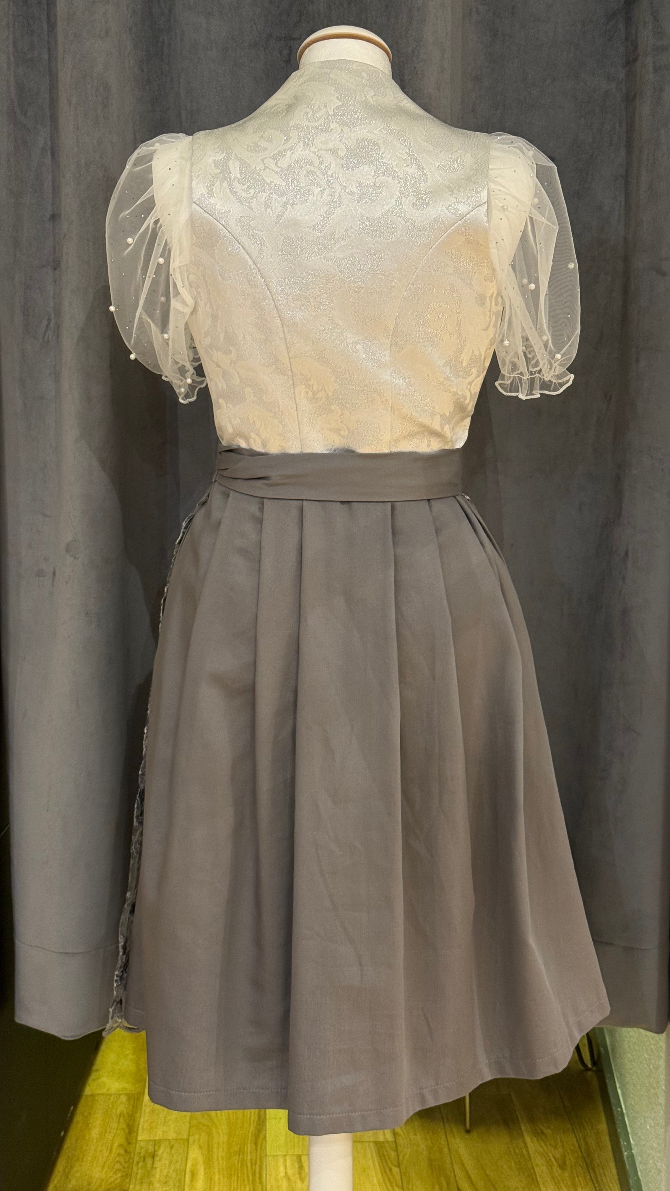Dirndl Goldstich silber/grau 65cm