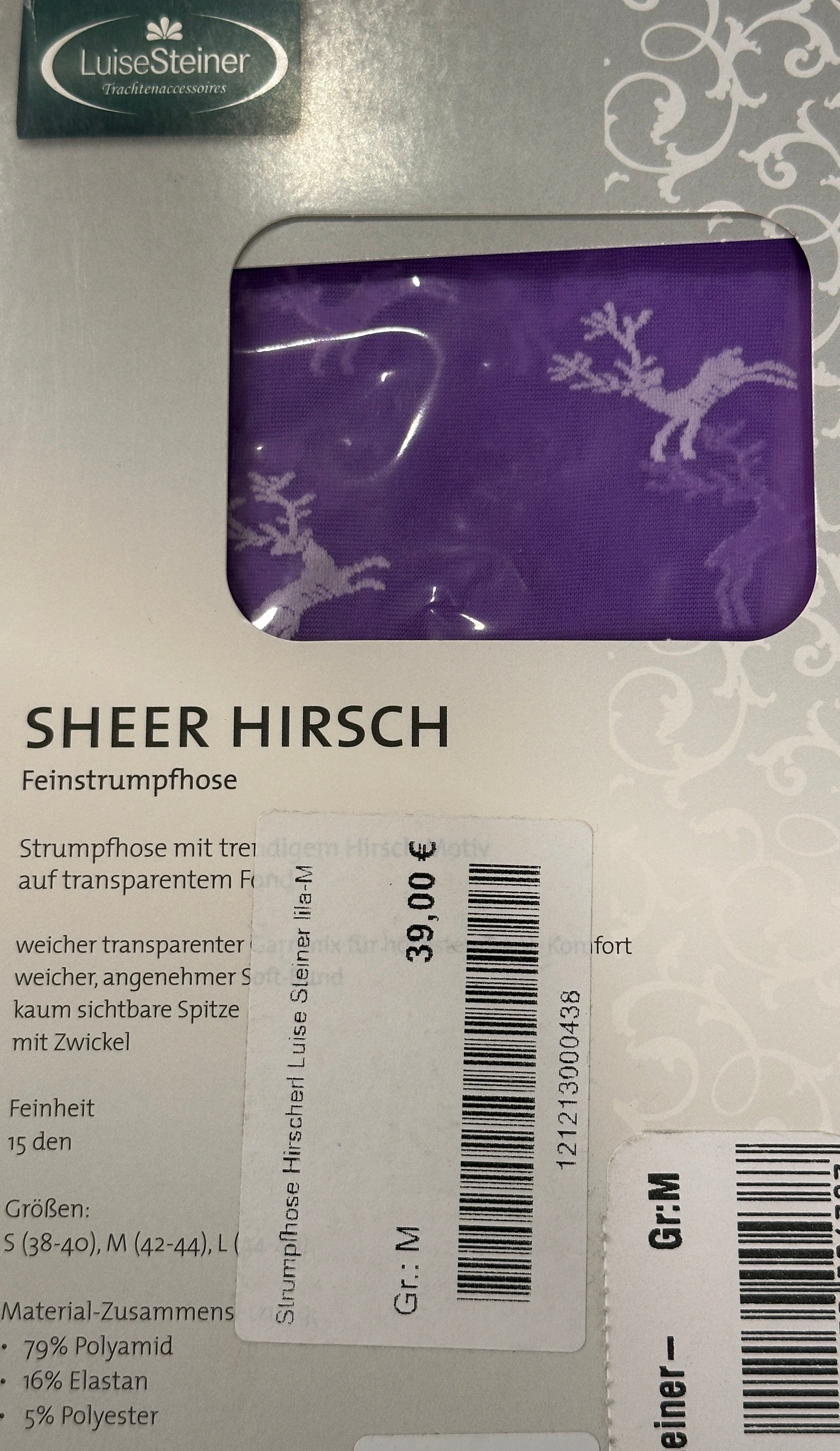 Feinstrumpfhose Sheer Hirsch - Luise Steiner lila
