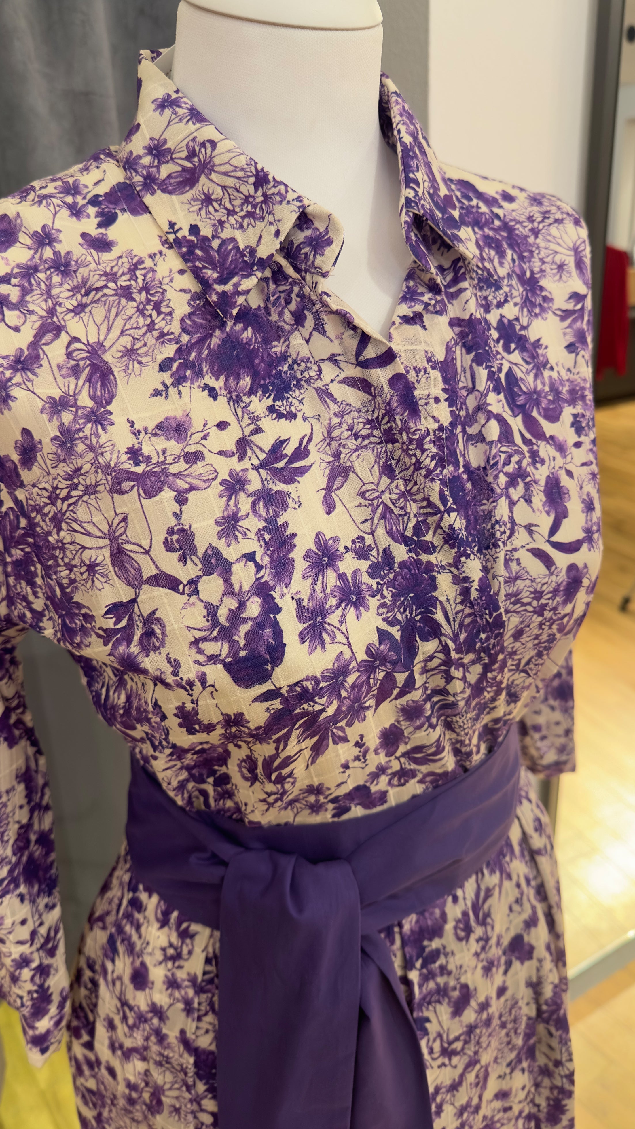 Baumwoll Kleid Kaiserjäger Hermine lila 80cm