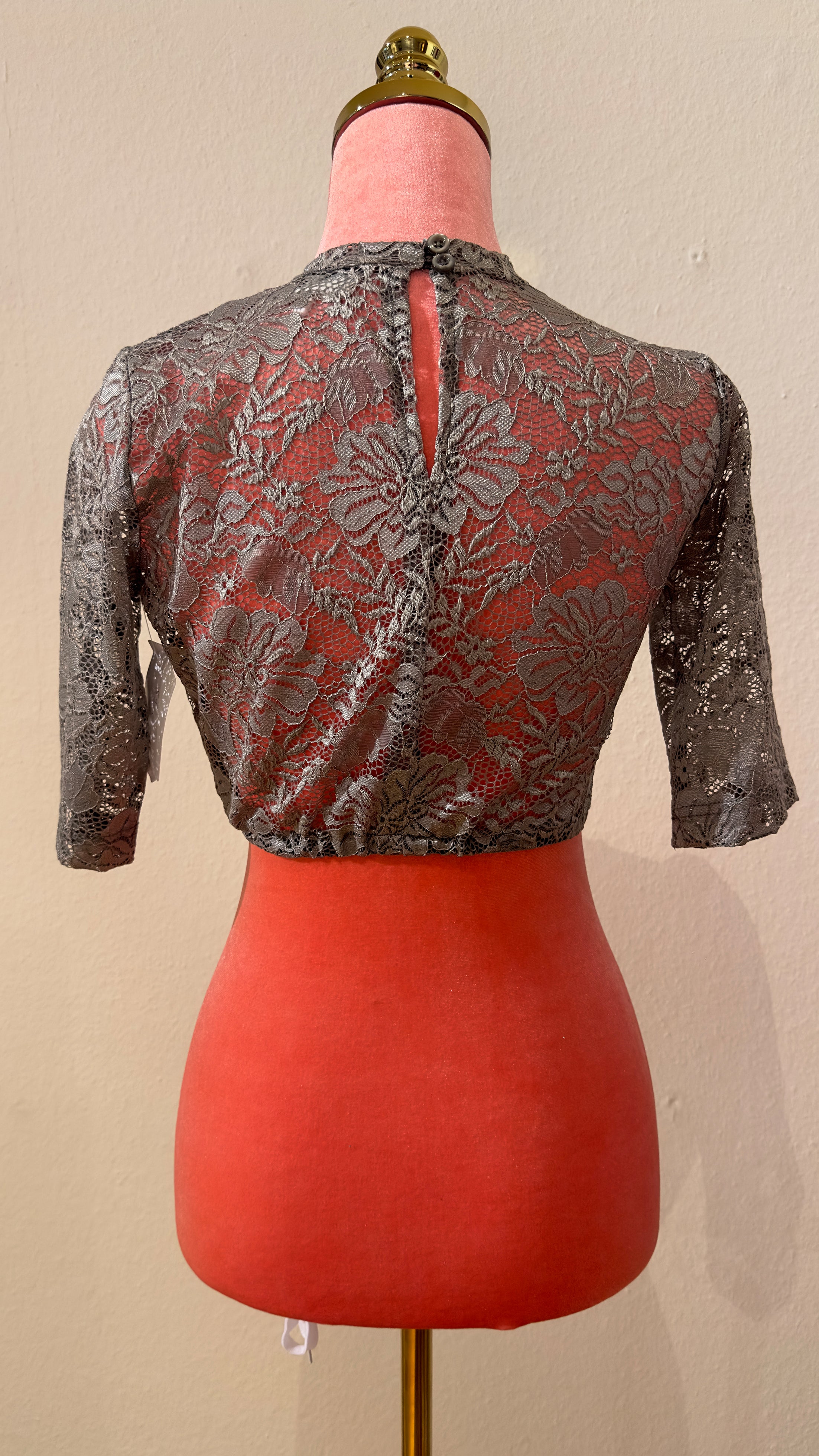 Spitzen Dirndlbluse Kaiserjäger Hiltrudis grau
