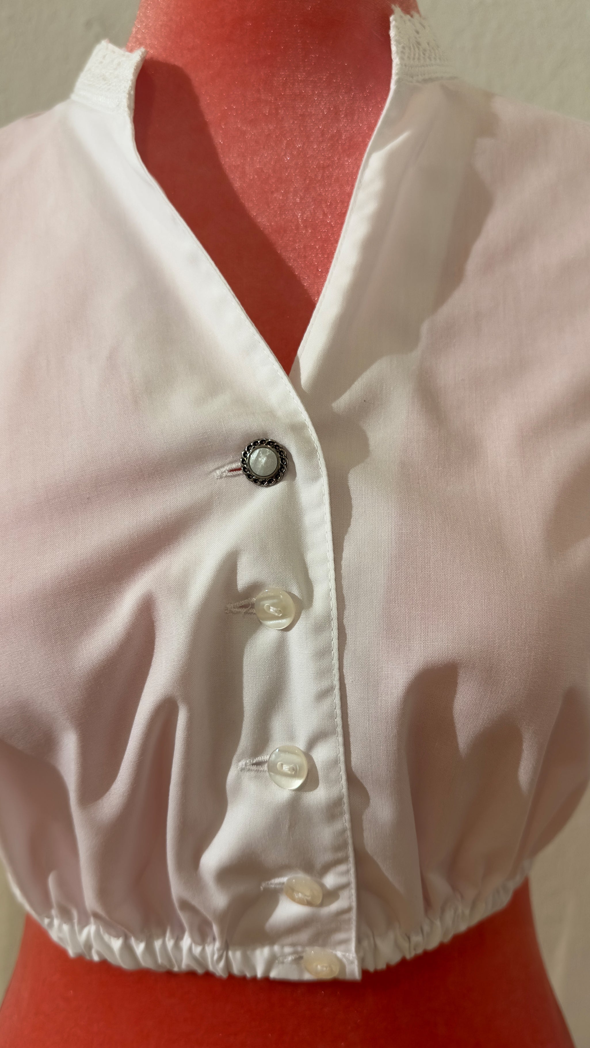 Dirndlbluse Stoiber Erna weiß 3/4 Arm