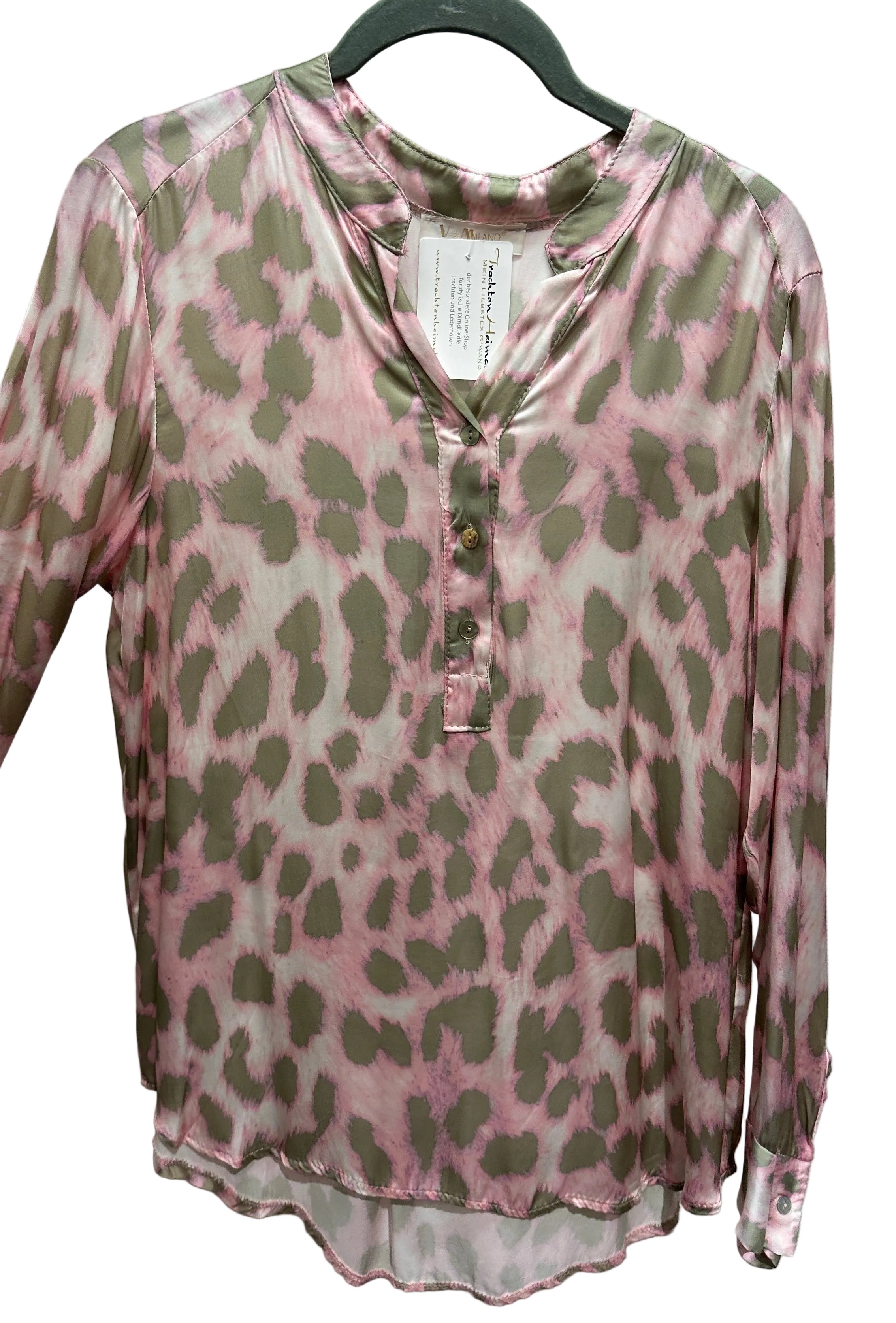 Bluse rosa/grün-leopard