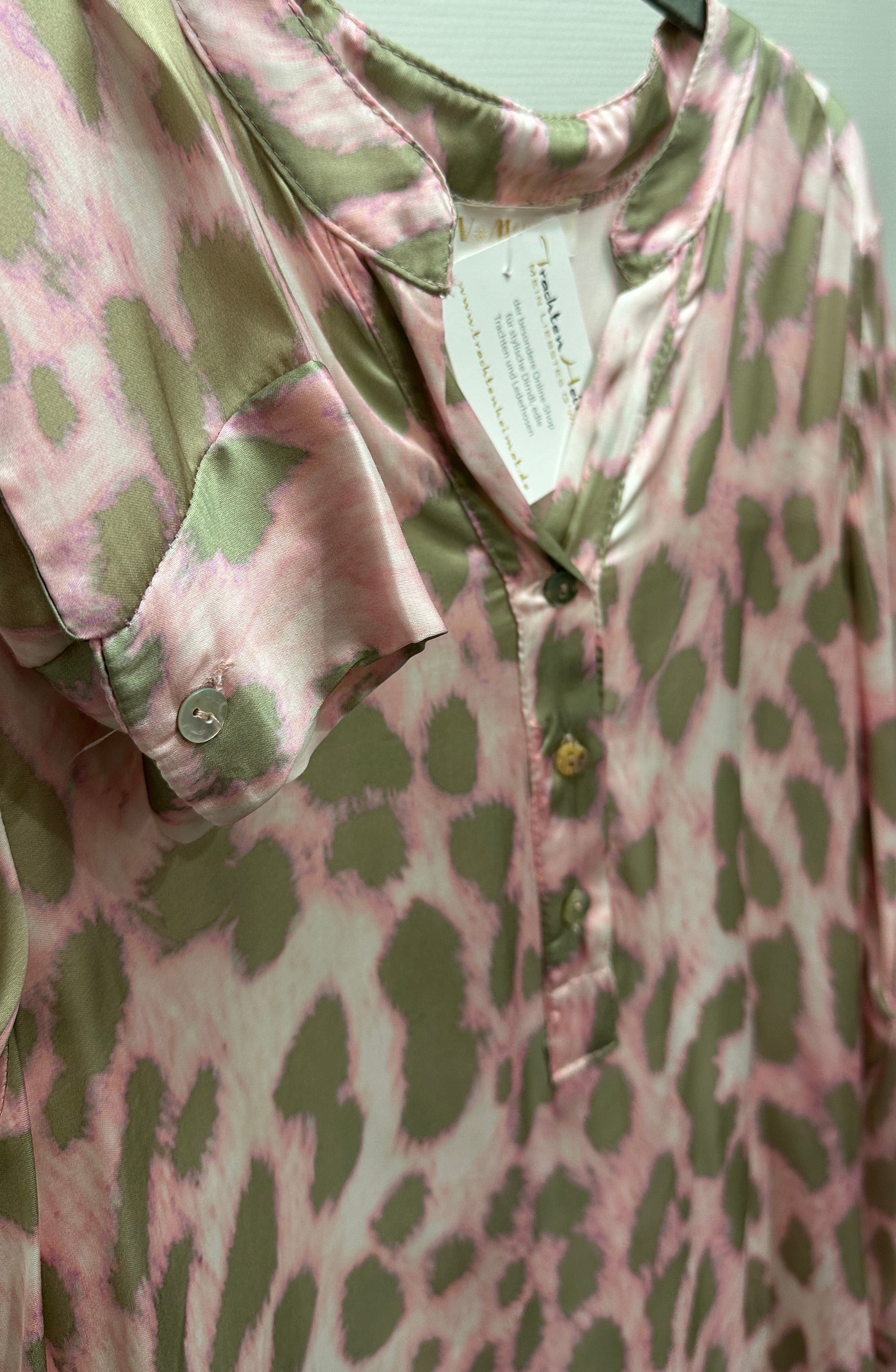 Bluse rosa/grün-leopard