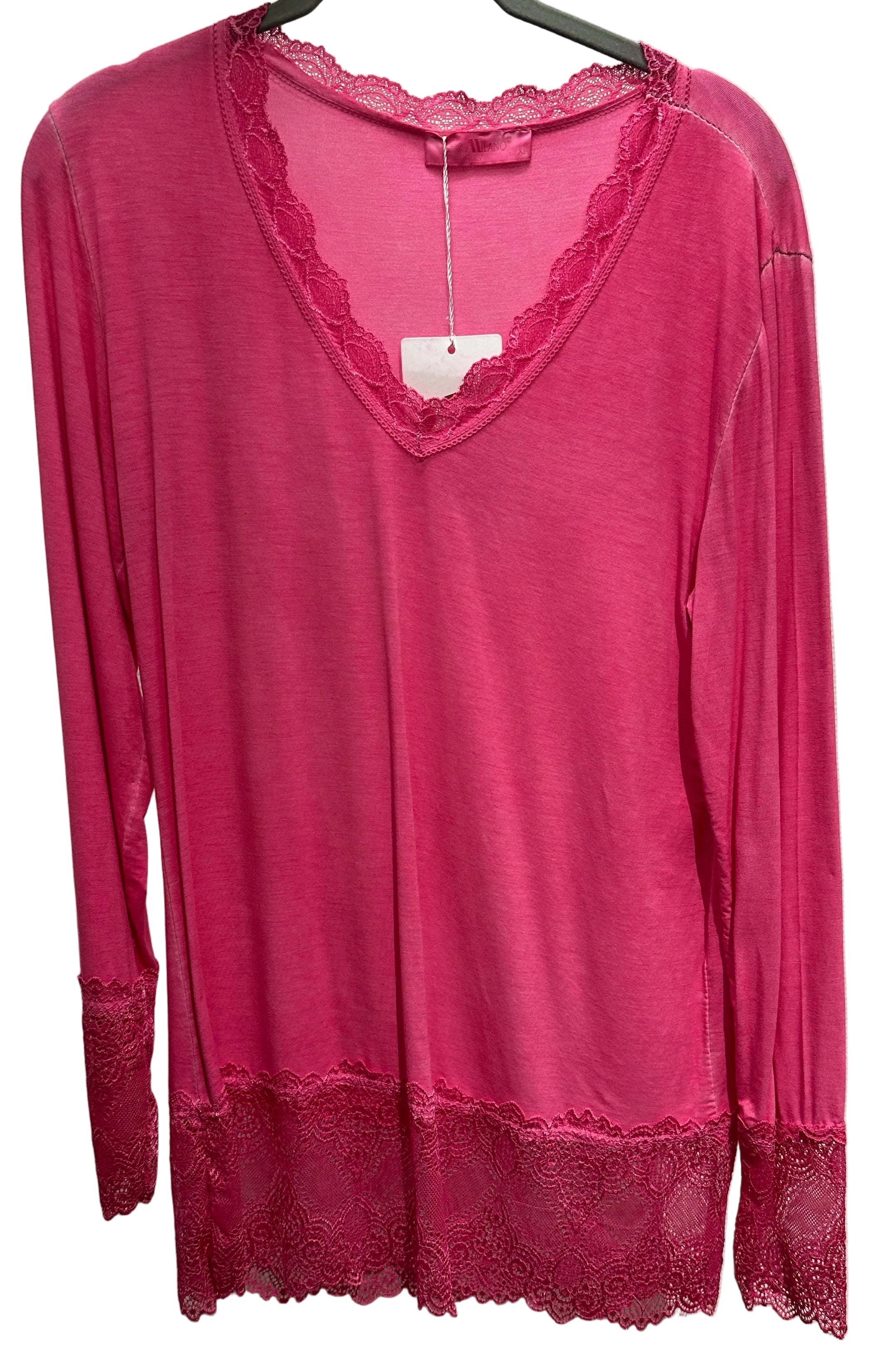 Shirt V Milano pink