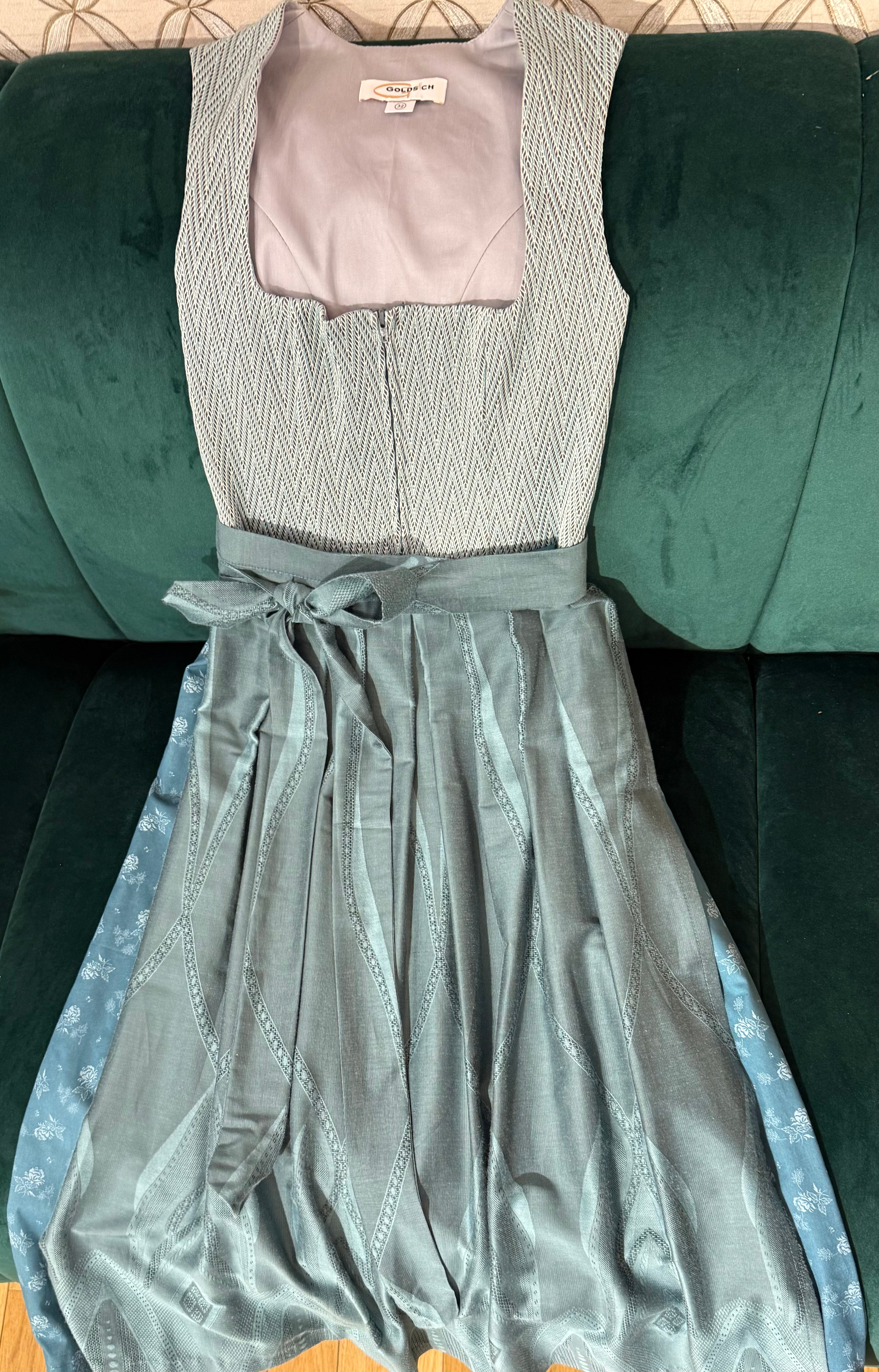 Dirndl Goldstich Stretch petrol/türkis 75cm