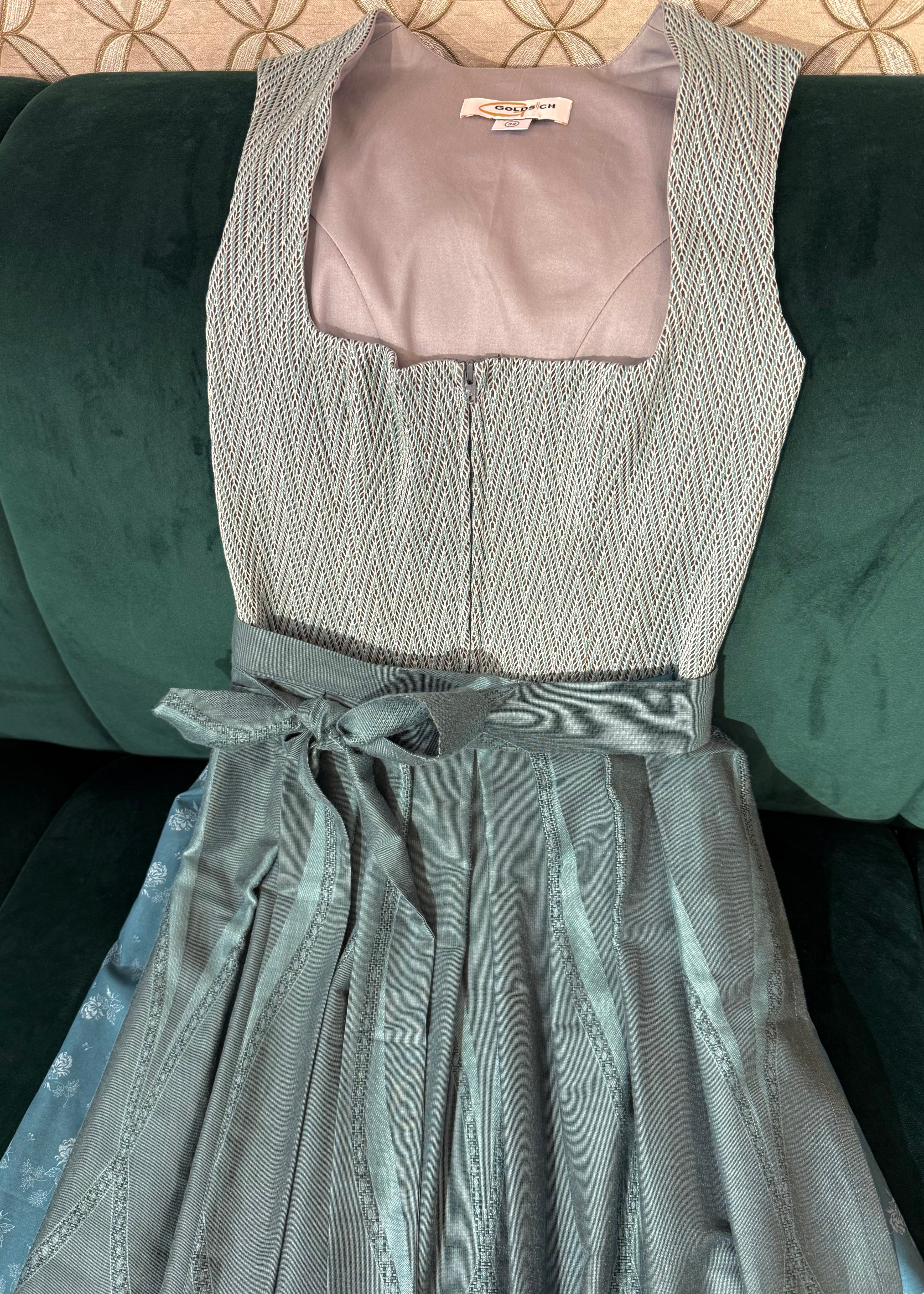 Dirndl Goldstich Stretch petrol/türkis 75cm