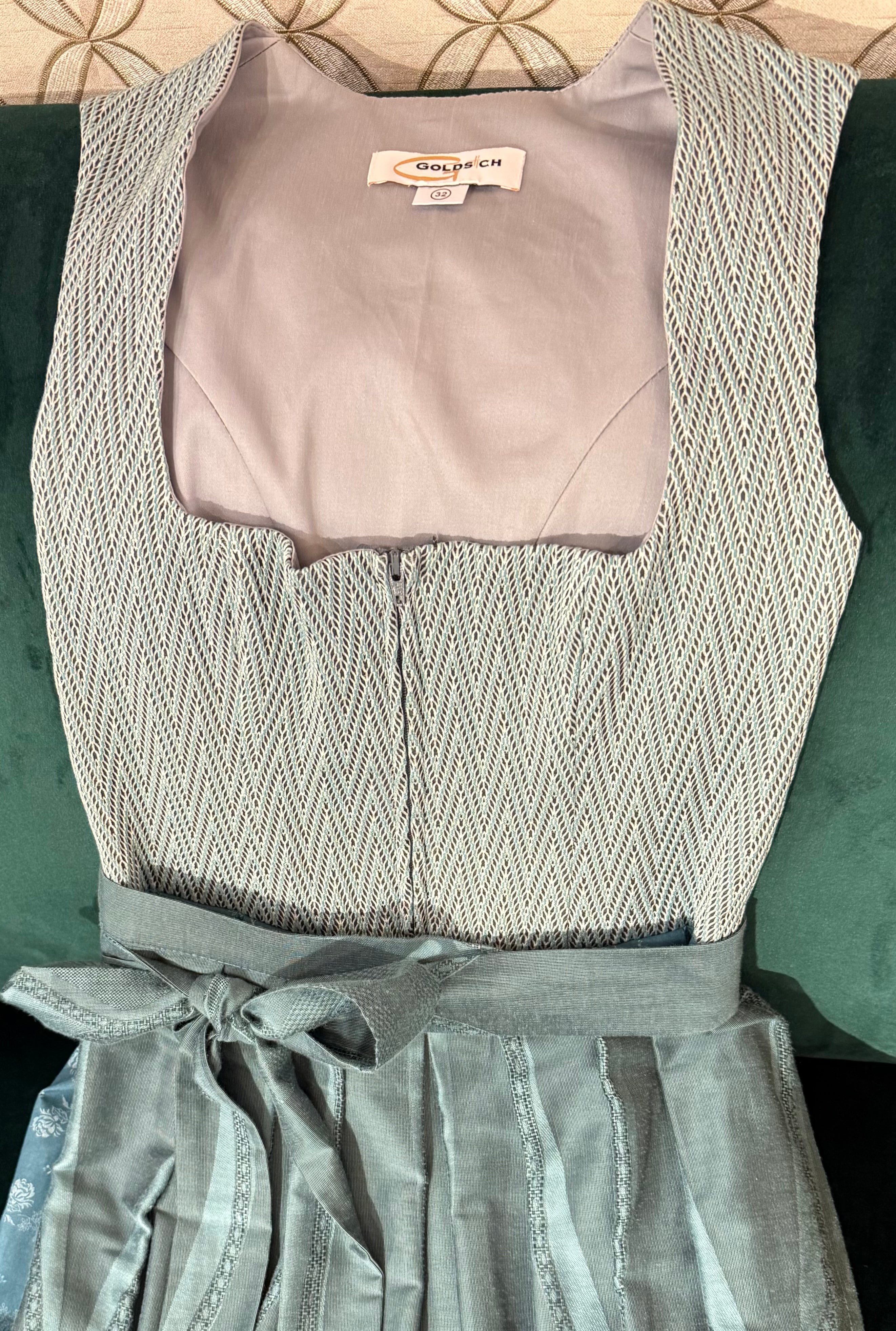 Dirndl Goldstich Stretch petrol/türkis 75cm