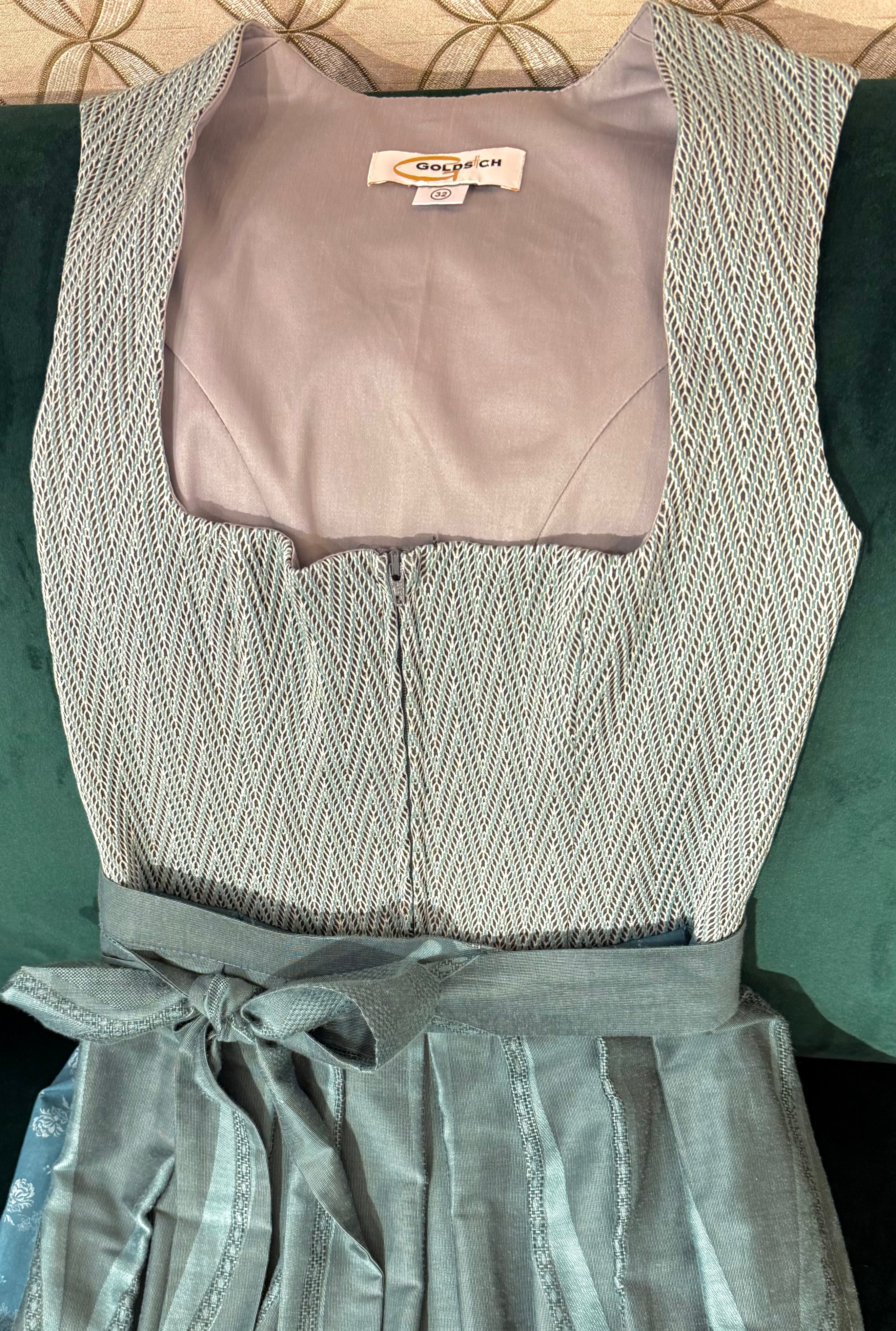 Dirndl Goldstich Stretch petrol/türkis 75cm
