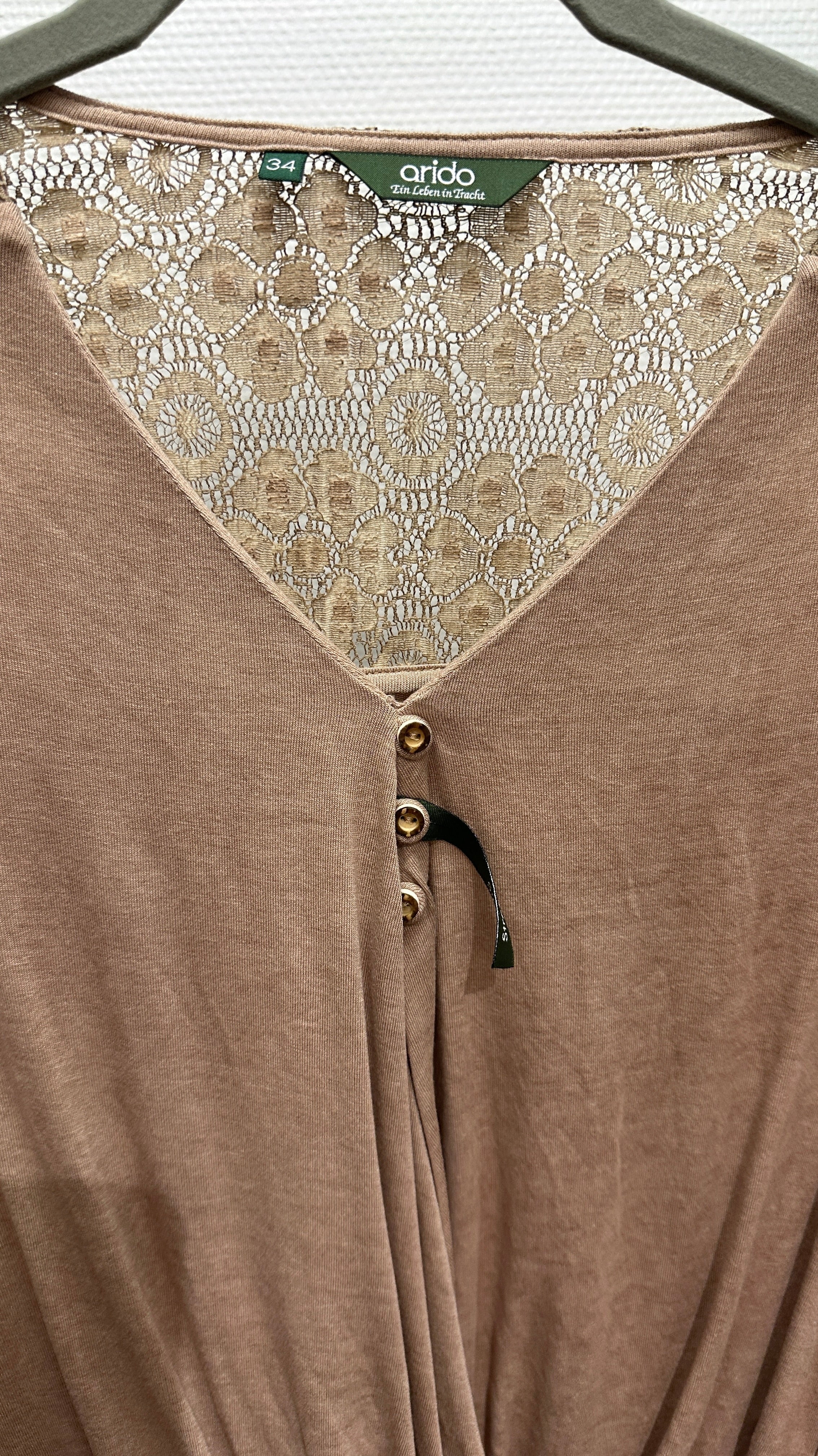 Shirt mit Spitze Arido beige