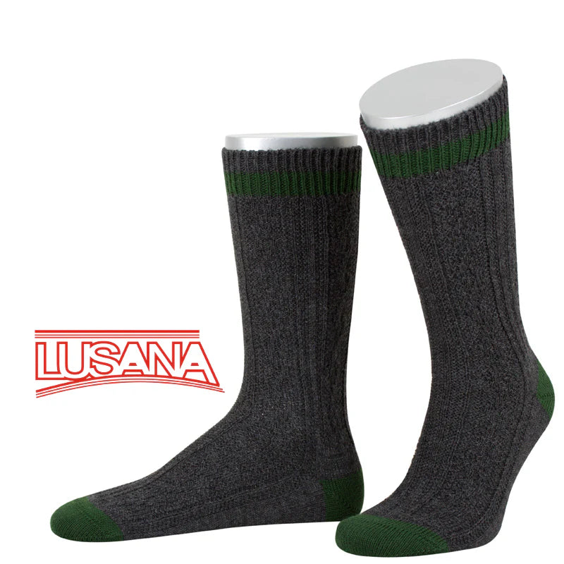 Herren Trachtensocken 2 Farbig Anthrazit/Tanne