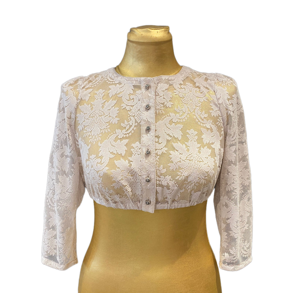 Anno Domini Spitzenbluse Pia nude hochgeschlossen