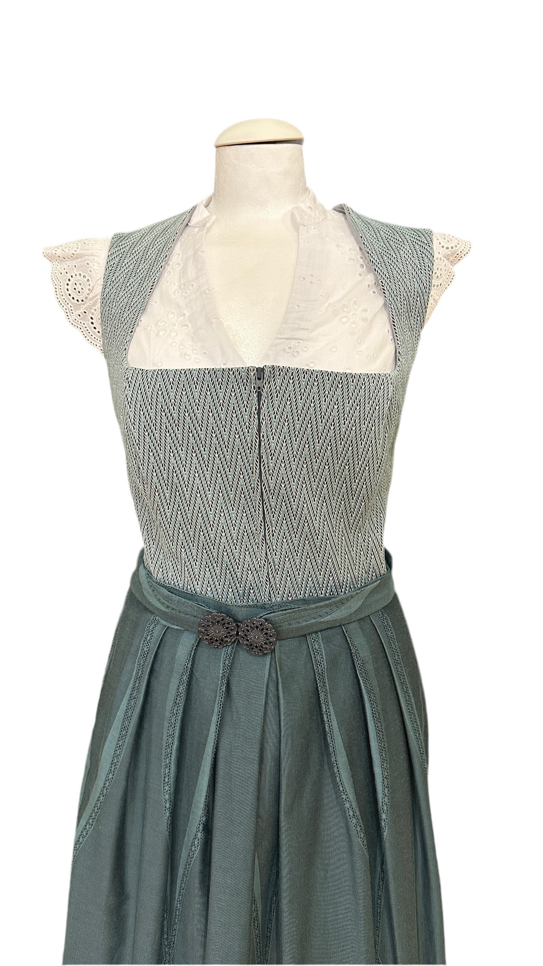 Dirndl Goldstich Stretch petrol/türkis 75cm
