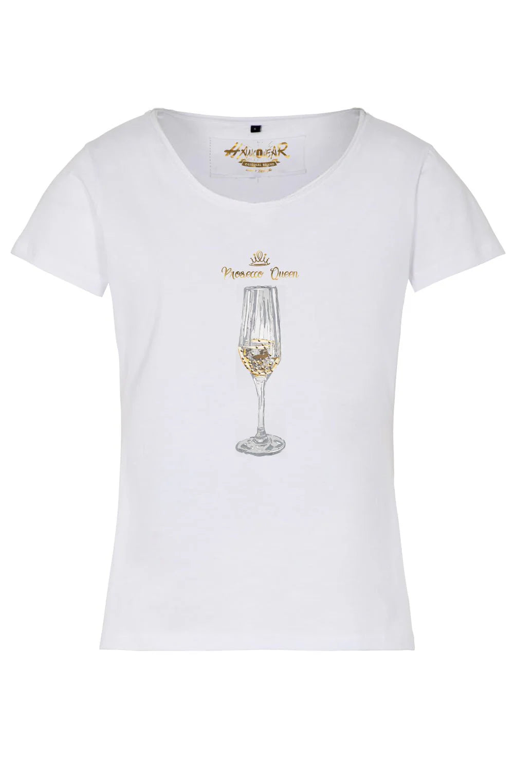 Tshirt Hangowear Prosecco Queen weiß