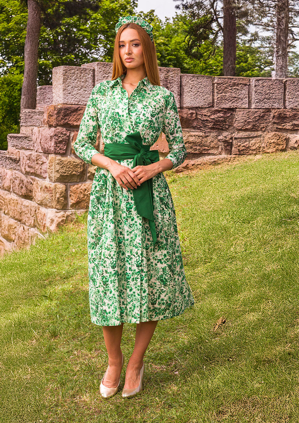 Baumwoll Kleid Kaiserjäger Hermine grün 80cm