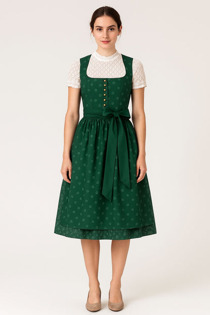 Dirndl Goldstich dunkelgrün 75cm