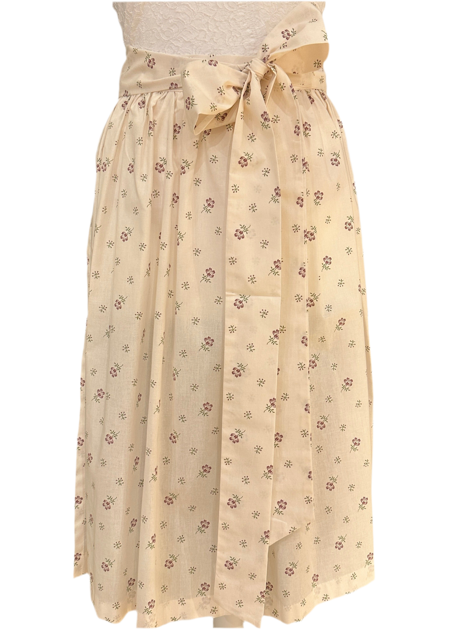 Dirndlschürze Goldstich creme Muster 65cm