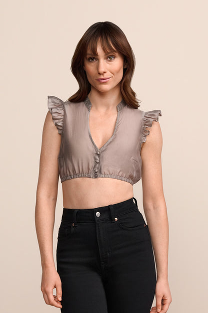 Dirndlbluse Krüger Collection Leda schilf