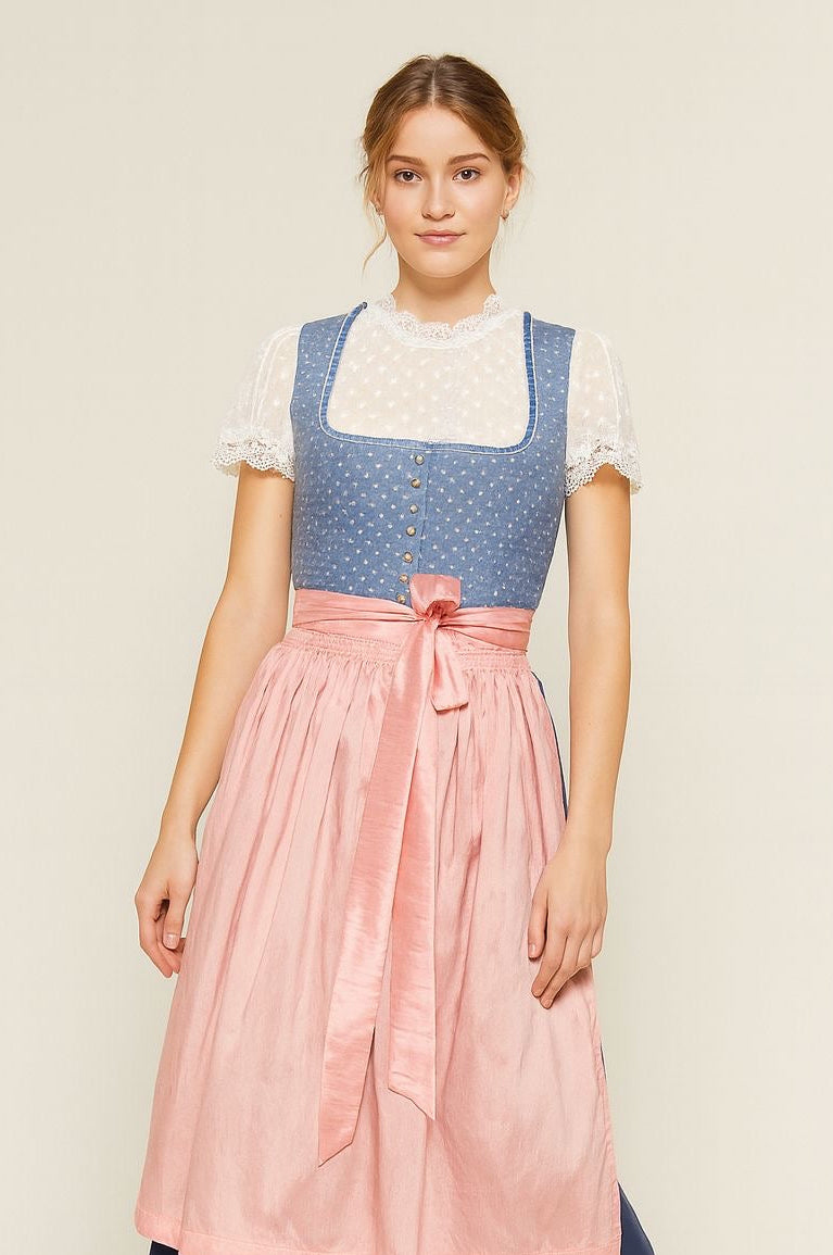 Dirndl Trachtenheimat Rosamunda taubenblau/rosa 70cm