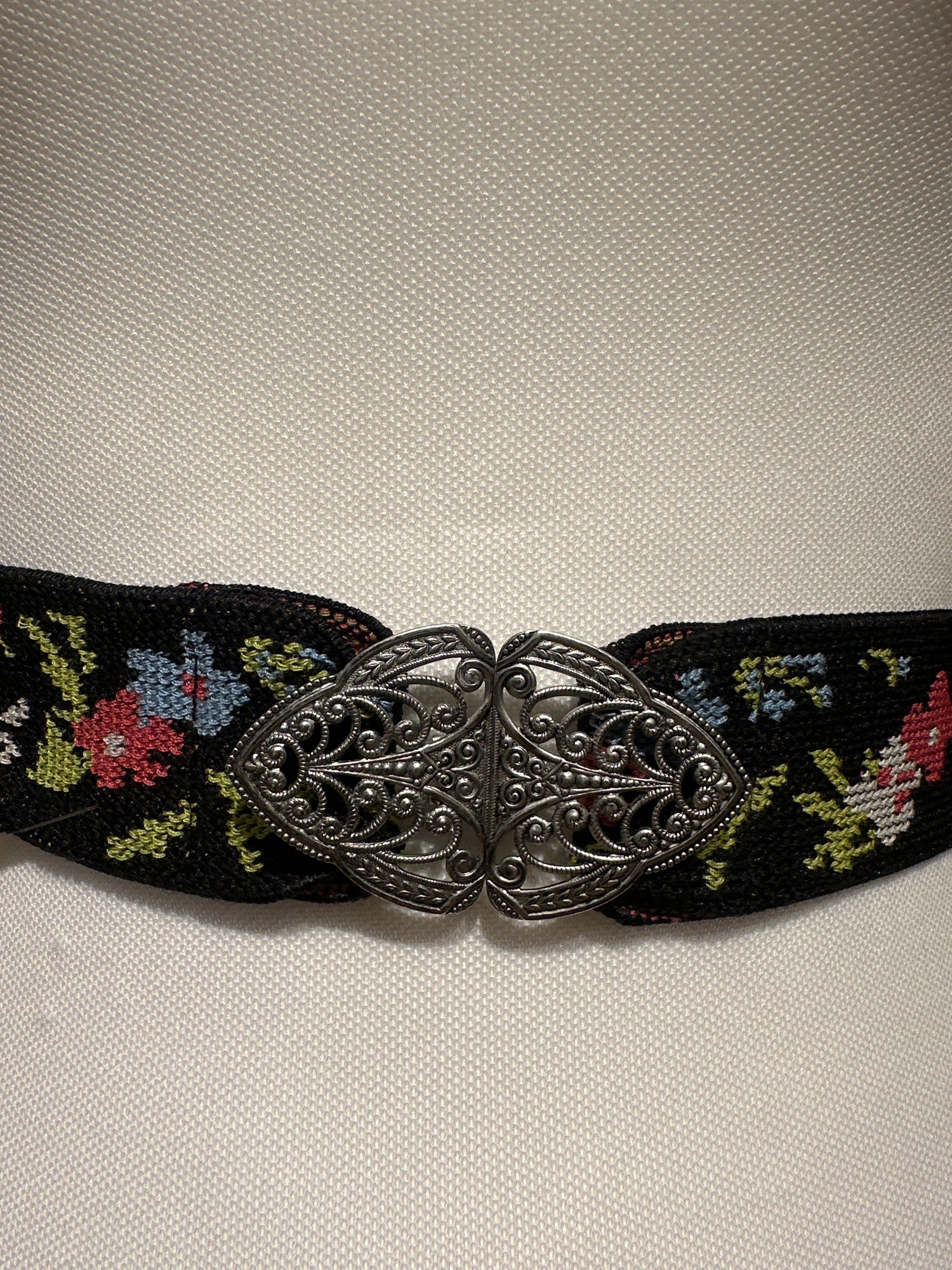 Trachtengürtel Stretch mit Schliße silber