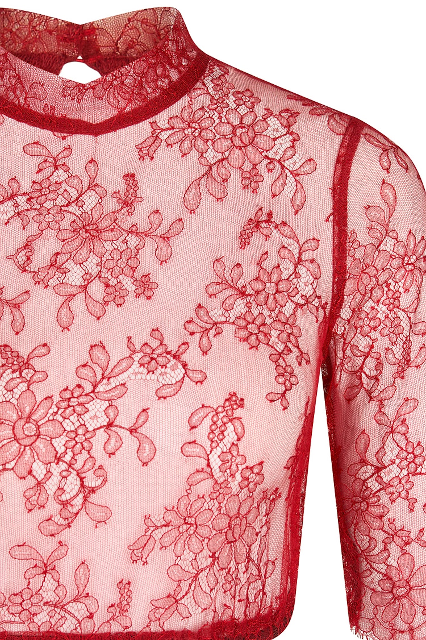 Dirndlbluse Dana Spitze Rot