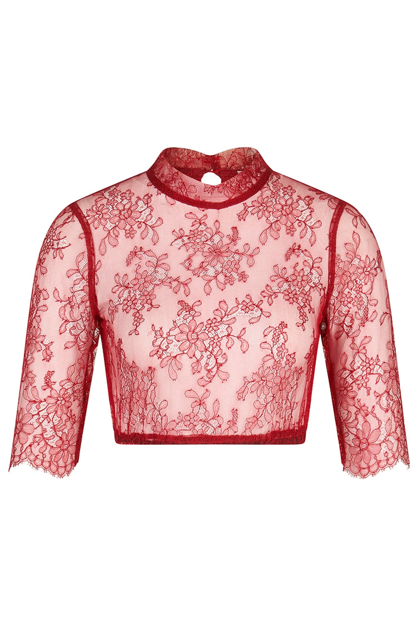 Dirndlbluse Dana Spitze Rot