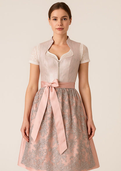 Dirndl Stockerpoint Diamond en Vouge silber/rose 65cm